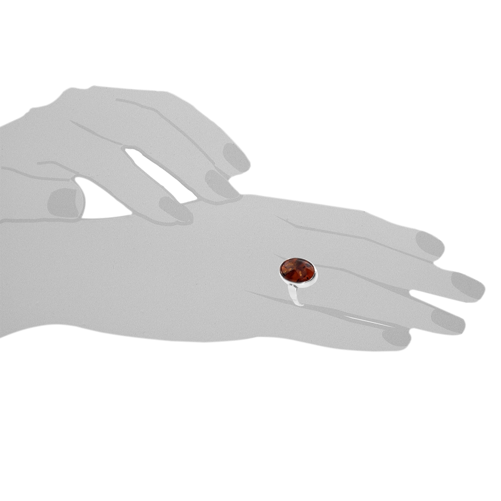 OSTSEE-SCHMUCK Fingerring »- Ulana - Silber 925/000 - Bernstein«