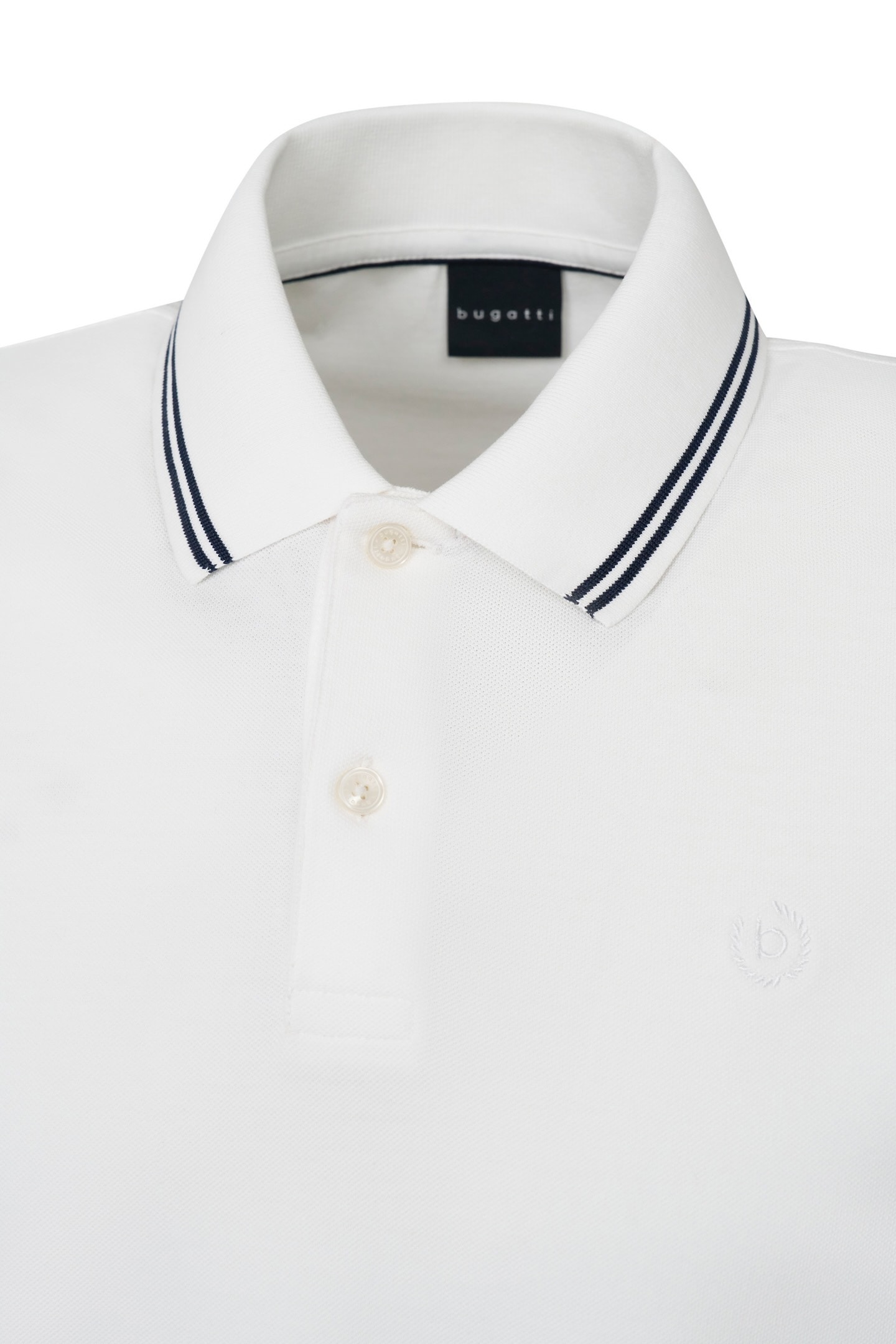 bugatti Poloshirt, mit Kontraststreifen und Bruststickerei