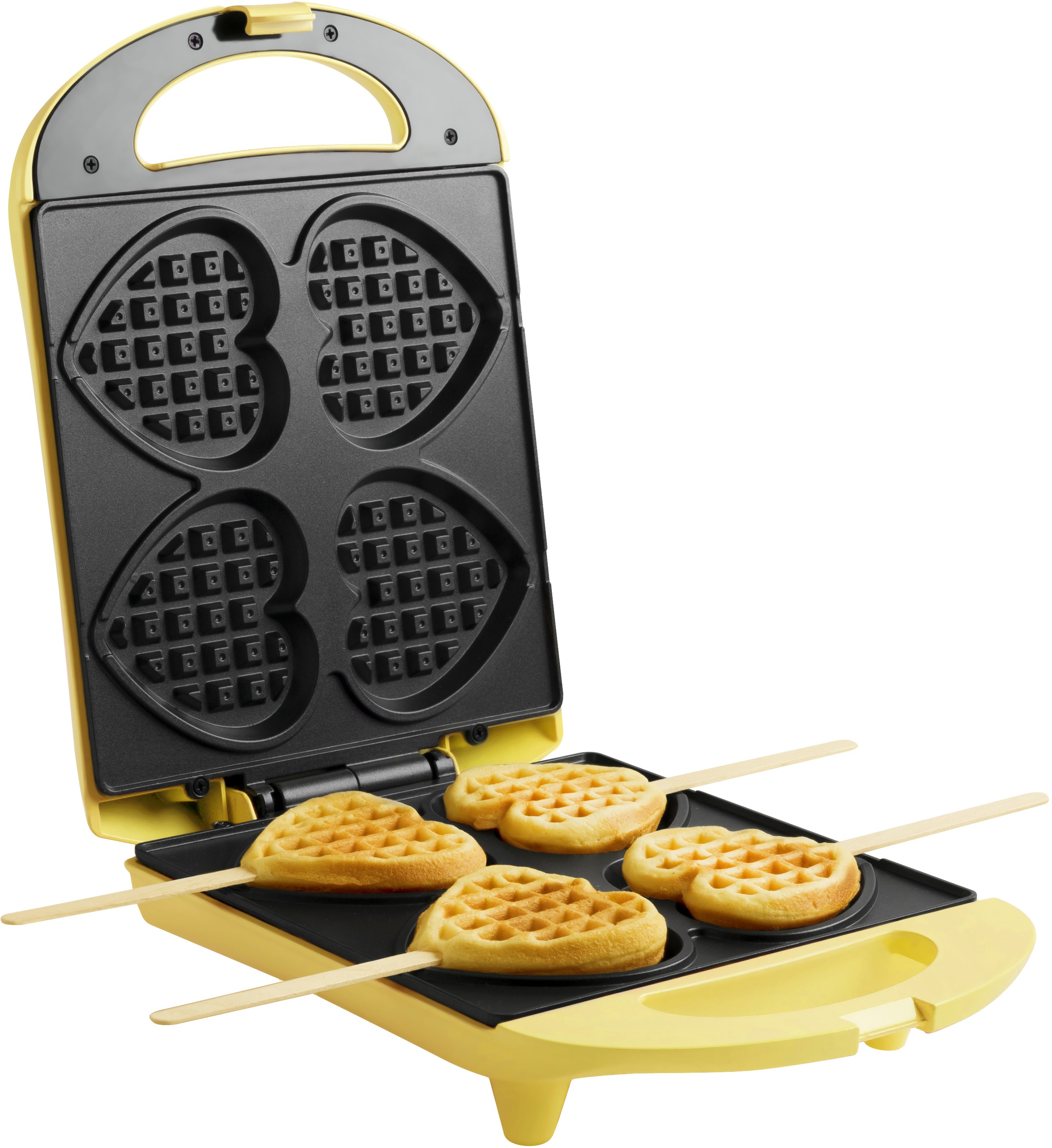 bestron Waffeleisen "DSW271 für Herzwaffeln am Stiel", 780 W, für Herzwaffeln am Stiel, Retro Design