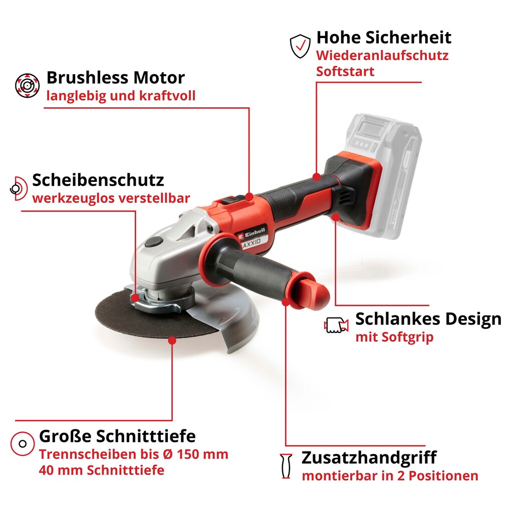 Einhell Akku-Winkelschleifer »Professional AXXIO 18/150 - Solo«