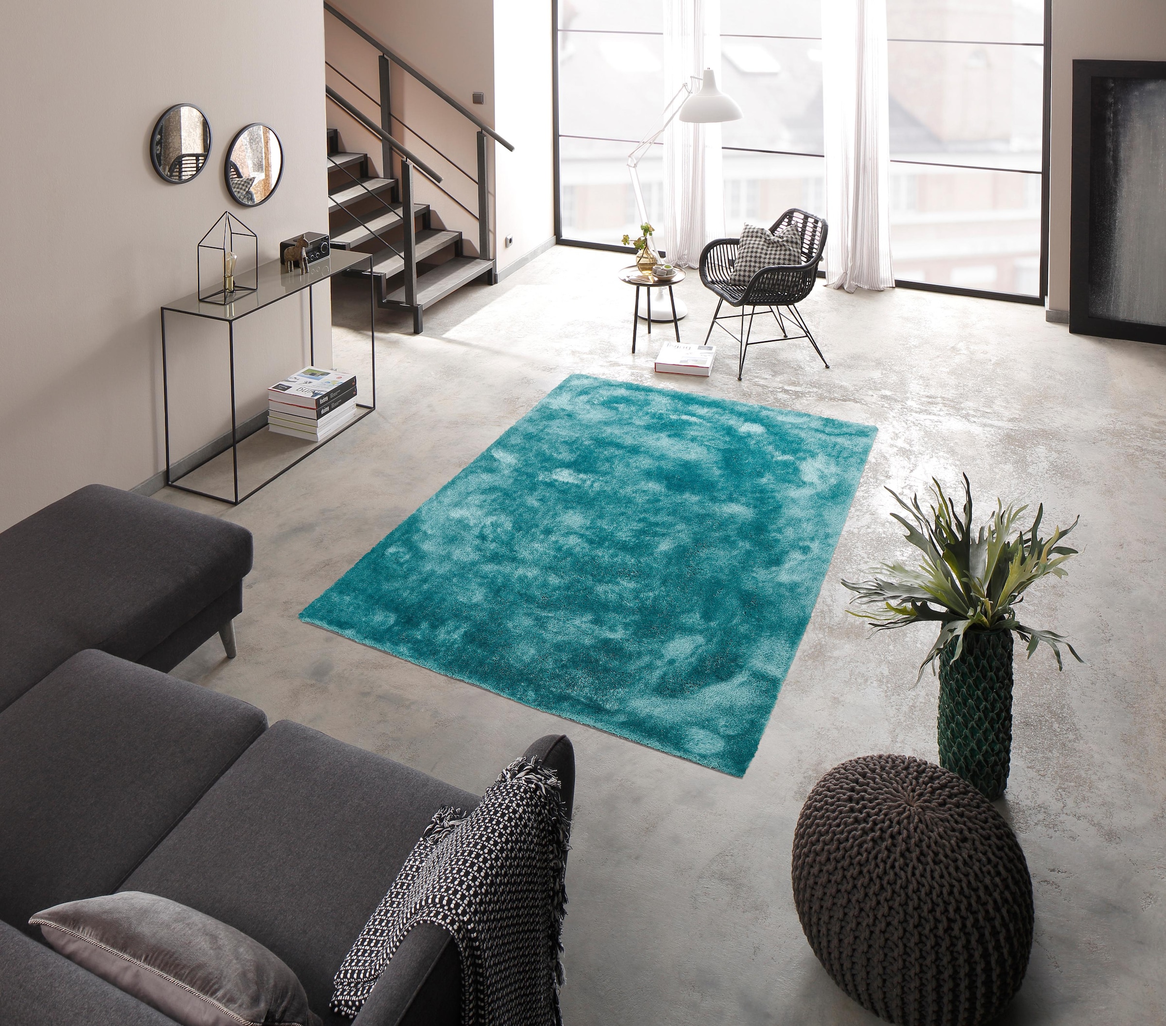 Bruno Banani Teppich »Dana Teppich, besonders weich und kuschelig, Kundenliebling«, rechteckig, 30 mm Höhe, uni, Mikrofaser Teppiche, Wohnzimmer, Schlafzimmer, Esszimmer