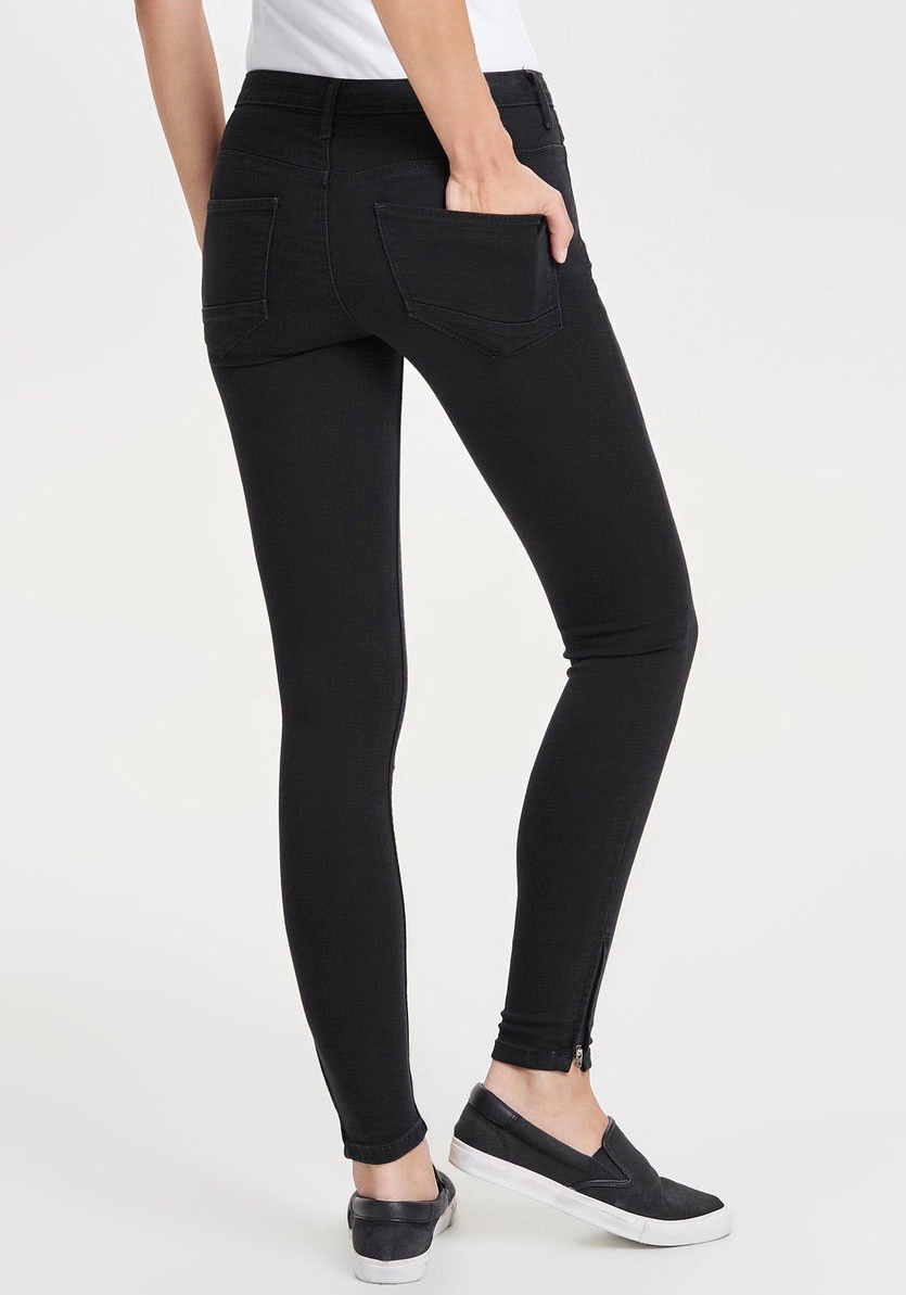 ONLY Ankle-Jeans »ONLKENDELL ETERNAL LIFE ANKLE BLACK NOOS«, mit Zipper am Saum