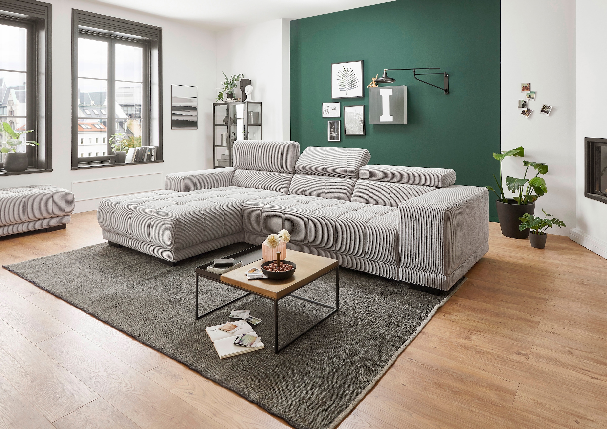 Die PlanBar Ecksofa "MP-IN15053 L-Form schmaler Schenkel", mit Kopfteilvers günstig online kaufen