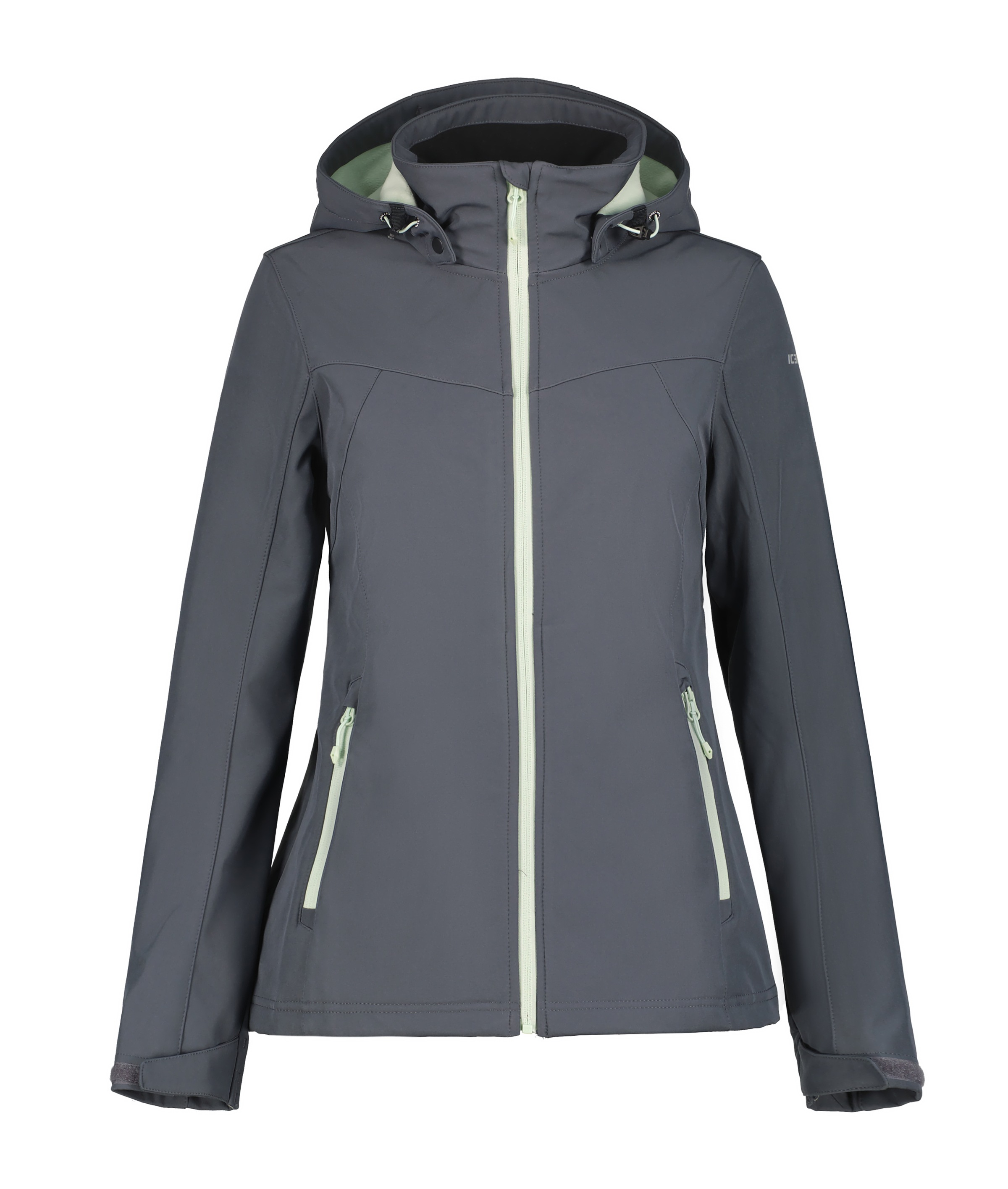 Icepeak Softshelljacke "D SOFTSHELLJACKE BRENHAM", mit Kapuze, mit hohem Stehkragen