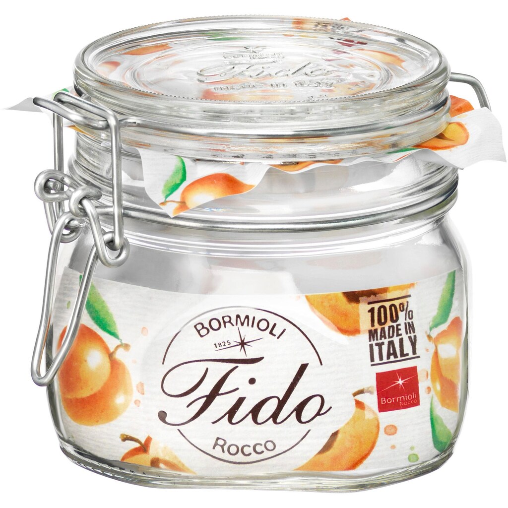 Bormioli Rocco Vorratsglas »Fido«, (Set, 6 tlg., 6 Stück, 0,5l Fassungsvermögen)