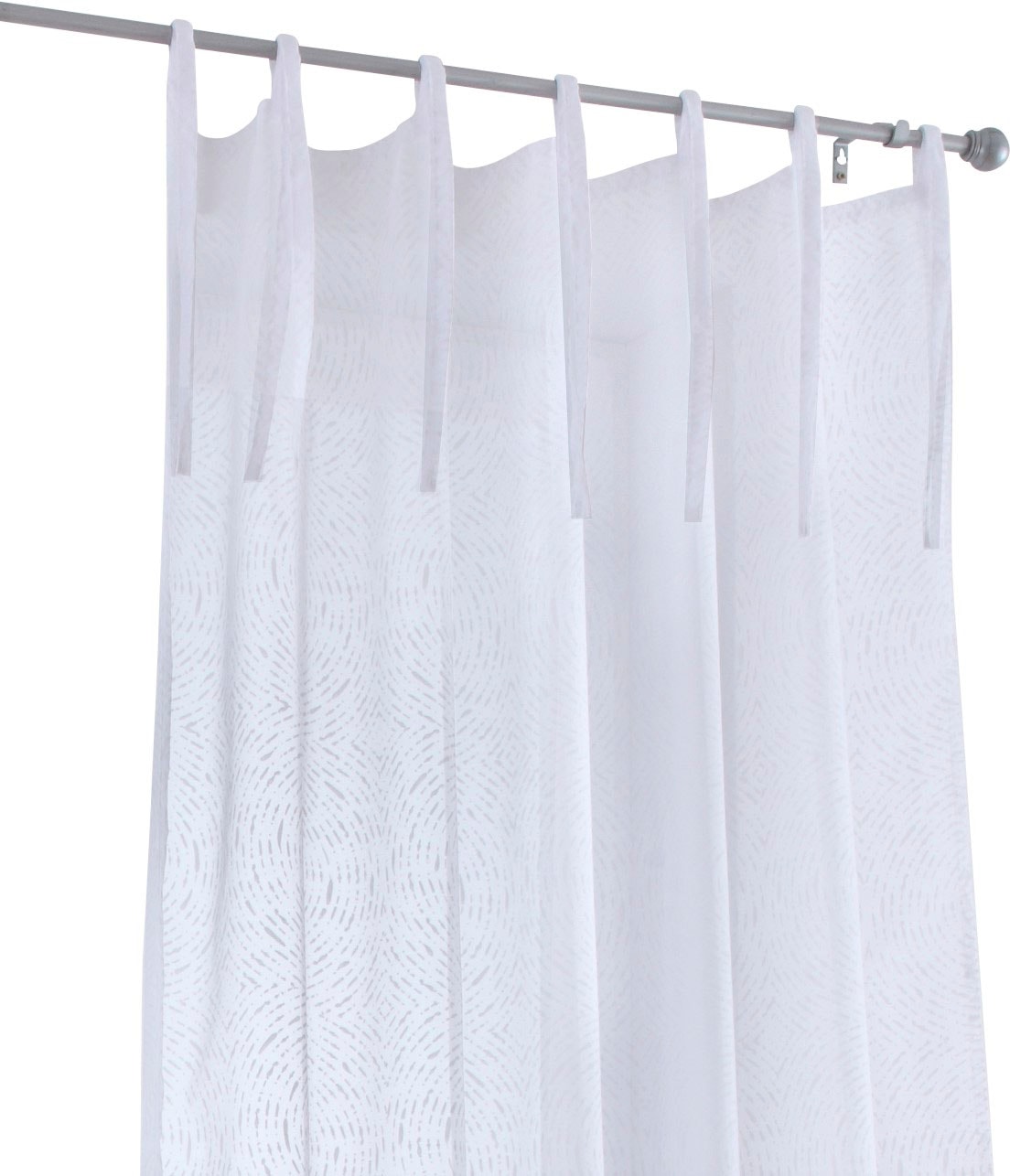 Kutti Vorhang »Timber Schal«, (1 St.), Gardine halbtransparent, weiß, bedruckt, Polyester, einfarbig