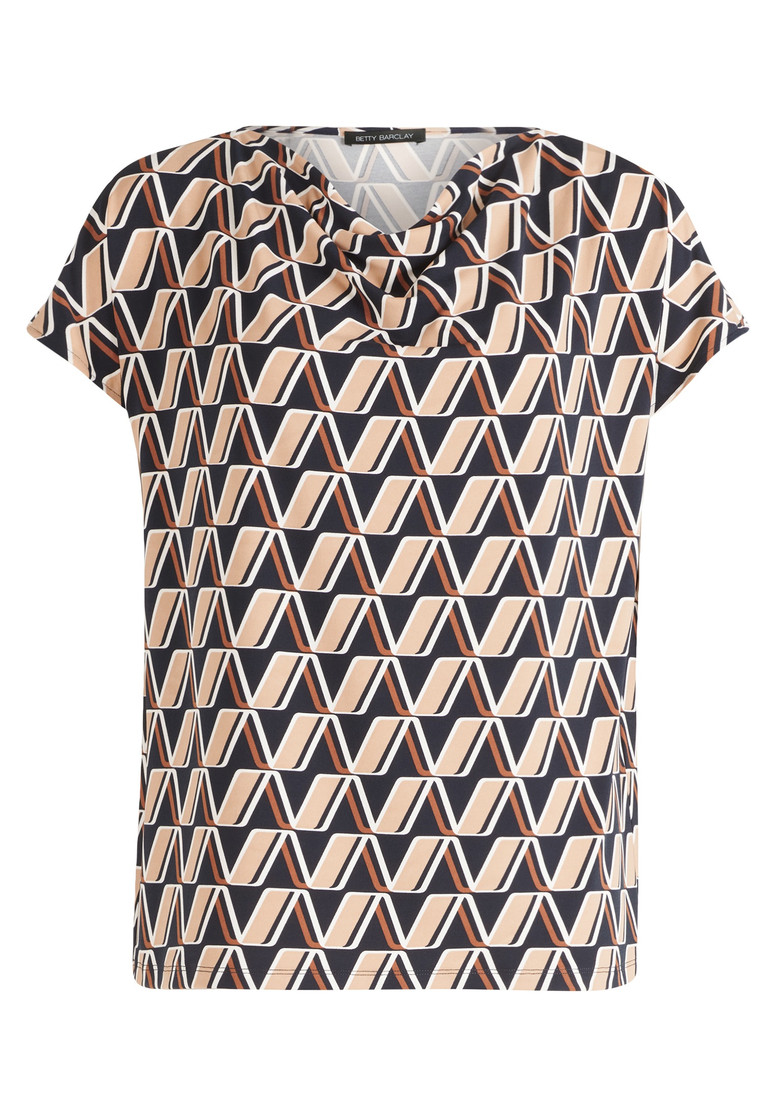 Betty Barclay Kurzarmshirt »Betty Barclay Printshirt mit Wasserfallausschnitt«, (1 tlg.), Material