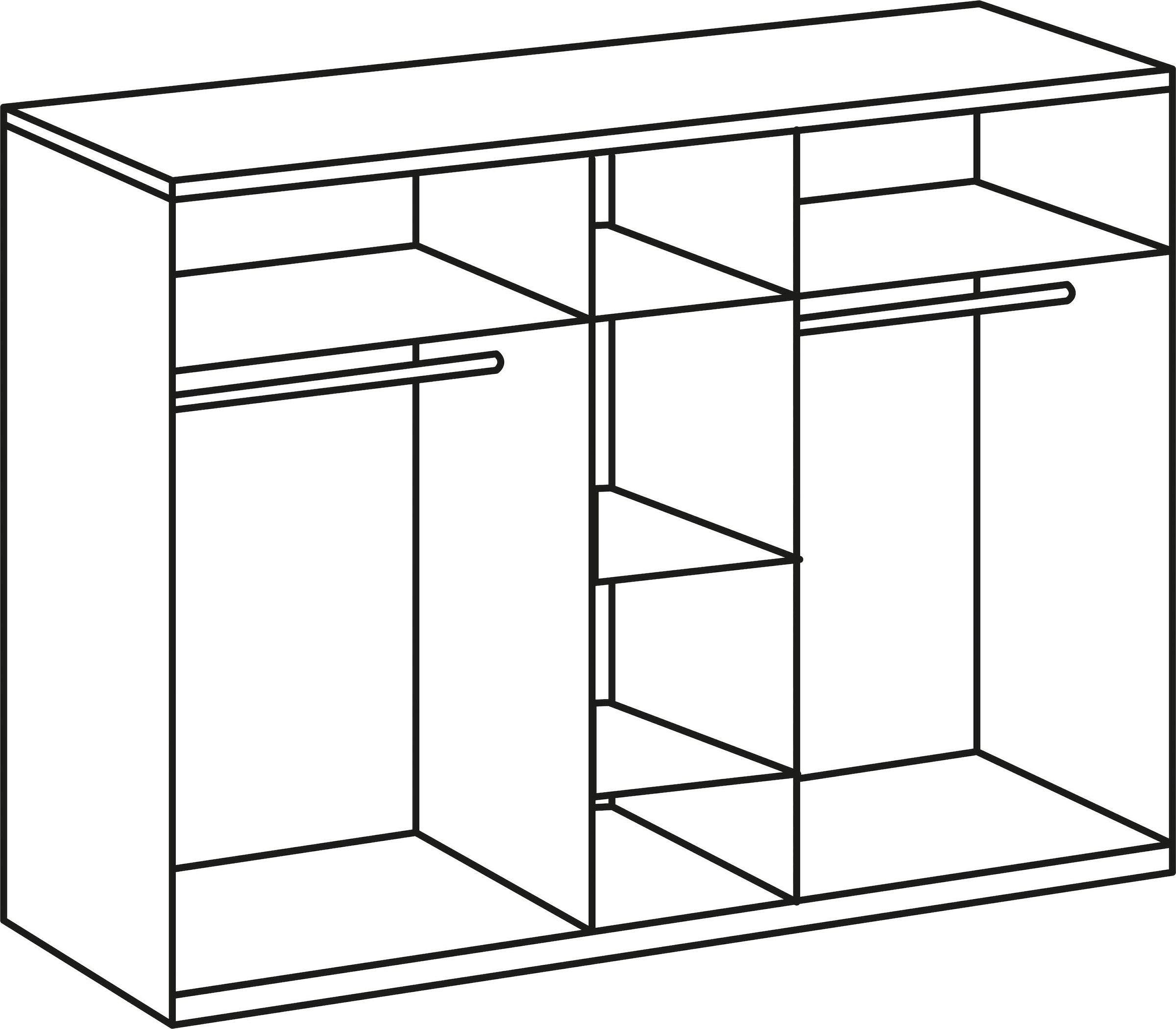 Glastür jeweils Schwebetürenschrank Go BAUR einer mit To | Fresh »Level«,