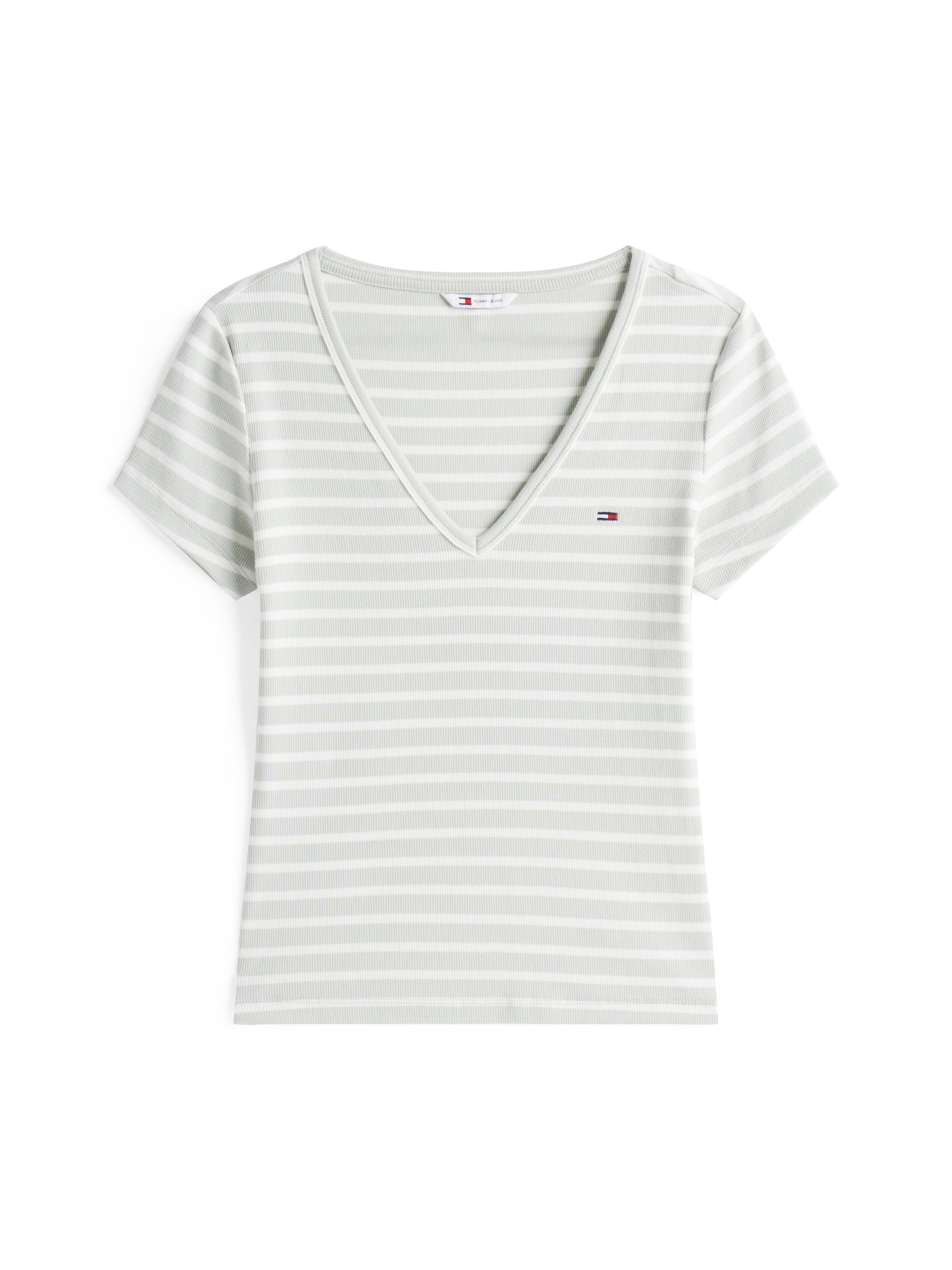 Tommy Jeans T-Shirt »TJW SLIM ESSENTIAL RIB V SS«, mit Logostickerei