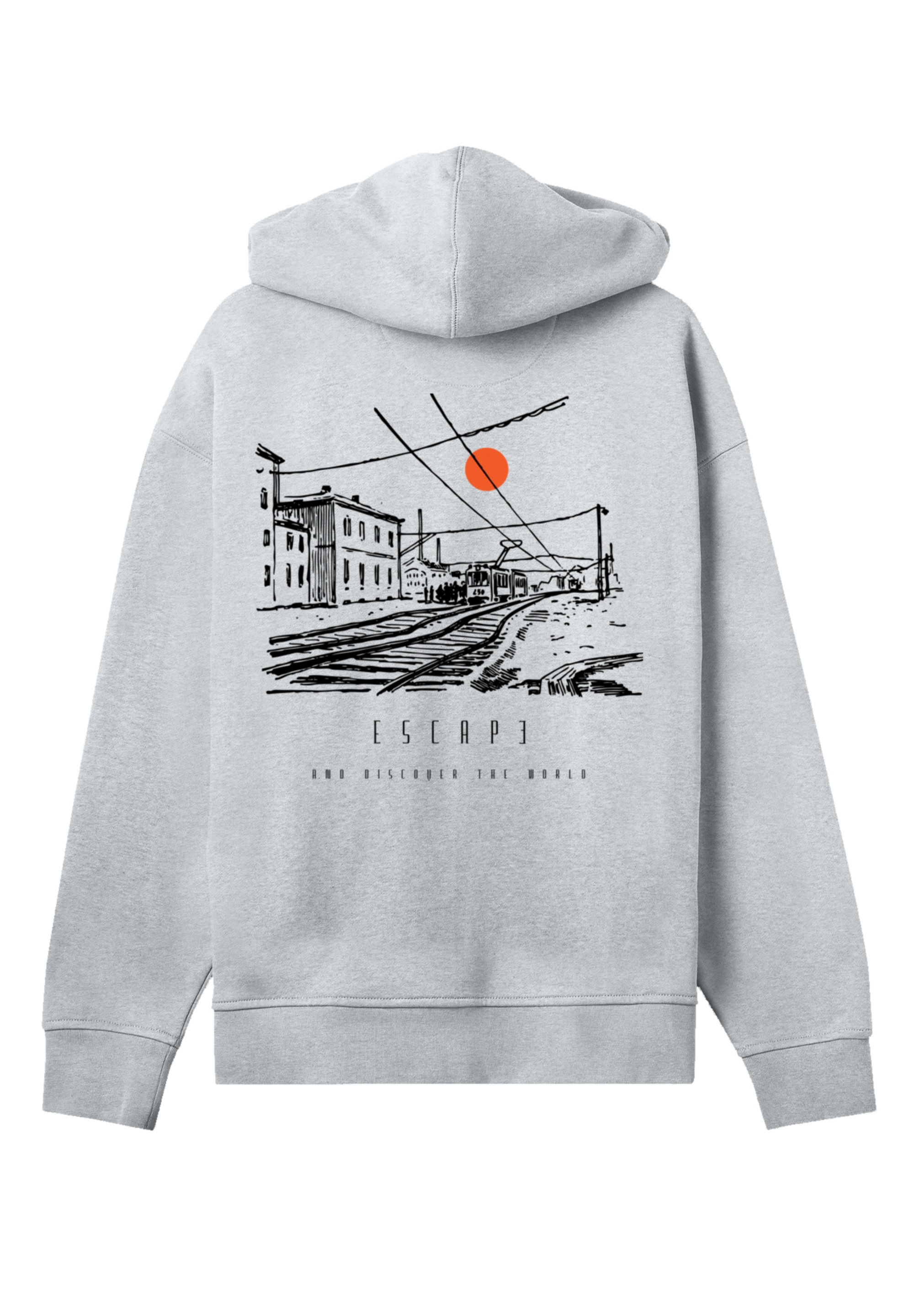 F4NT4STIC Kapuzenpullover "Escape Discover the World Town Train Station", P günstig online kaufen