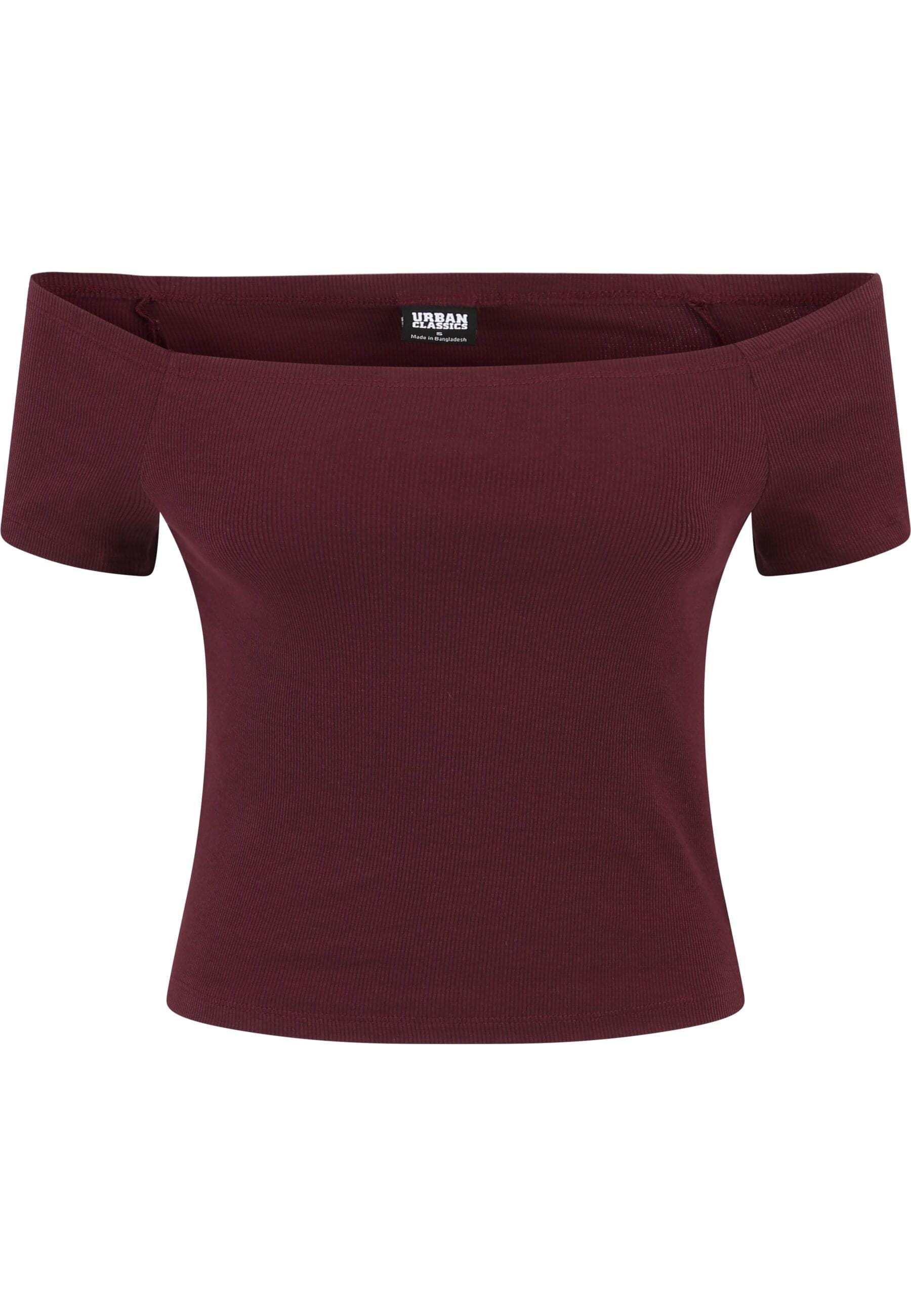 URBAN CLASSICS T-Shirt »Urban Classics Damen Ladies Off Shoulder Rib Tee 2-Pack«