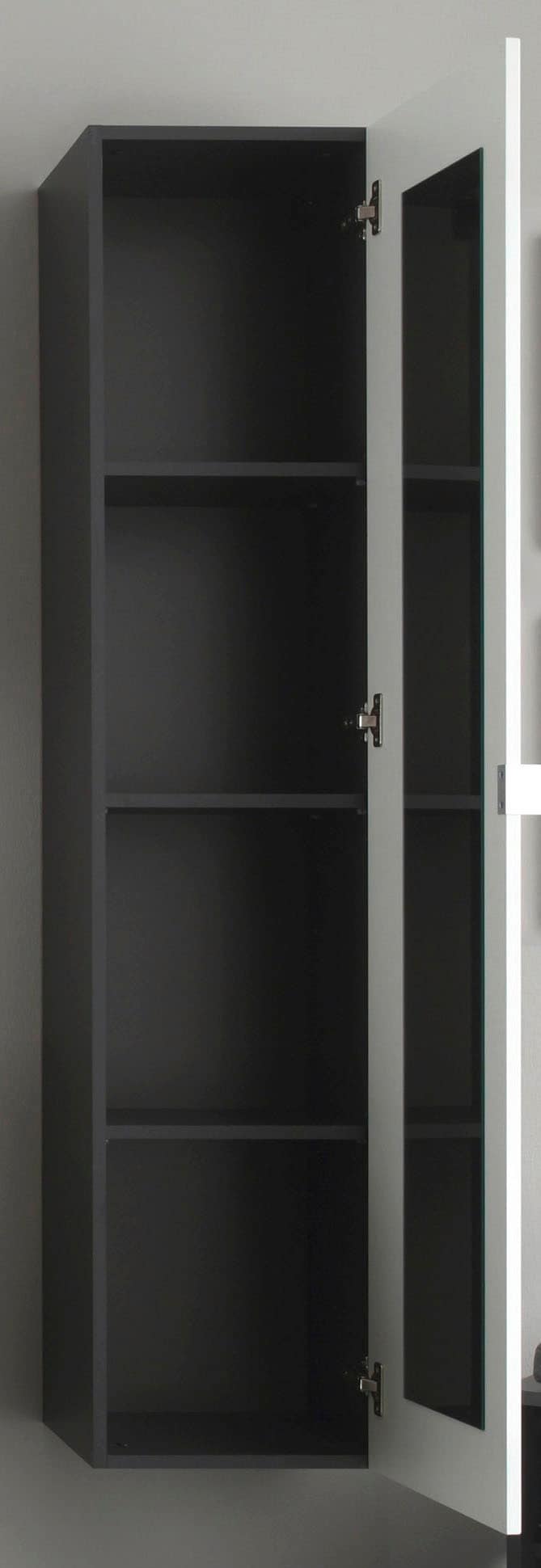welltime Hochschrank »Bardolino« Badschrank mit innen verspiegelter Tür in Weiß Hochglanz