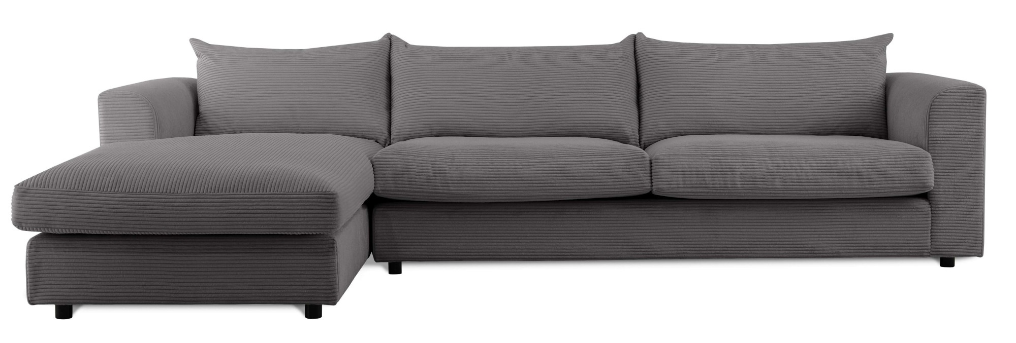LeGer Home by Lena Gercke Ecksofa »Avelina«, (2 St.), Breite 297 cm, in Cord- und Chenille- Stoff, Rückenkissen mit Federn