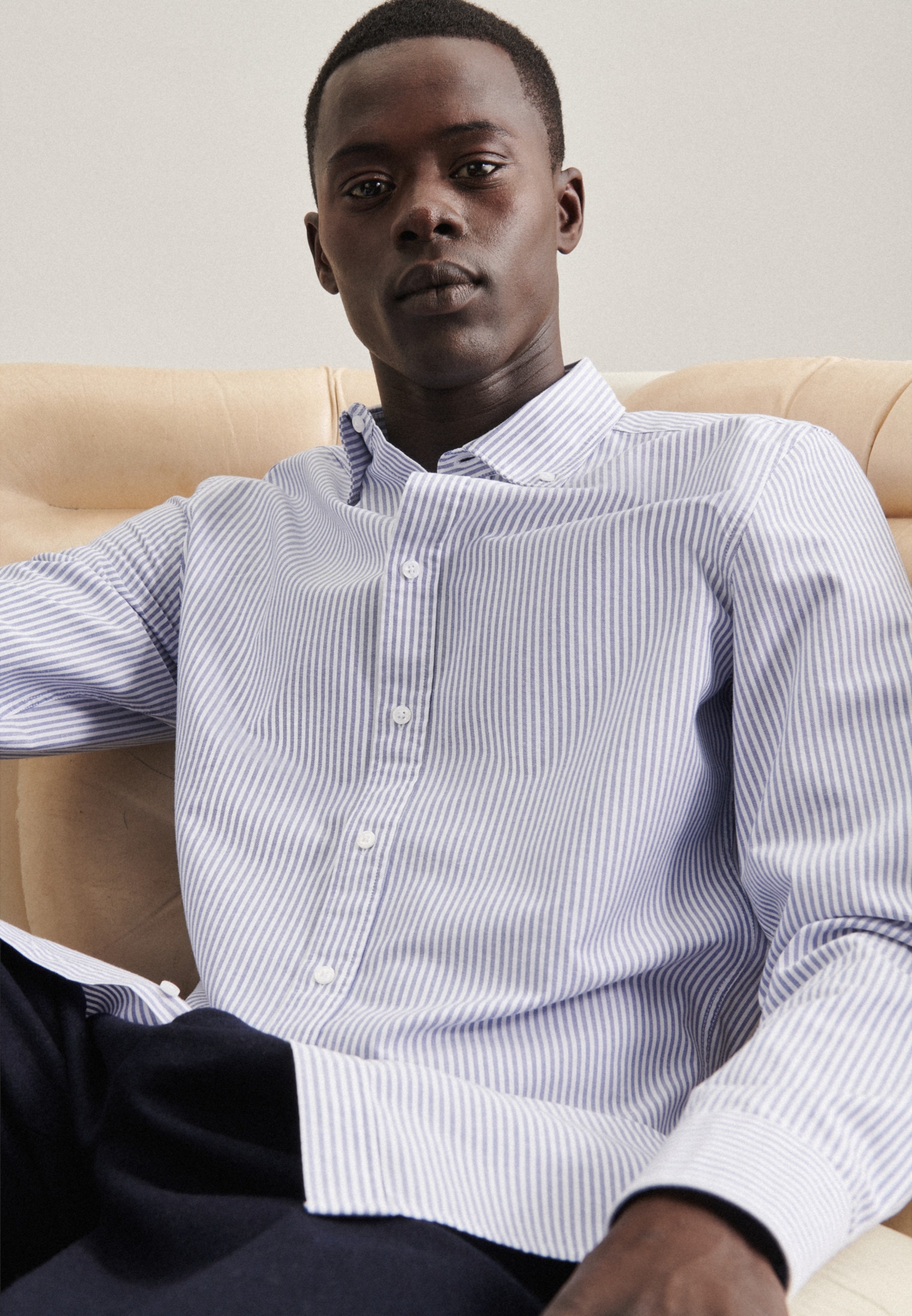 seidensticker Businesshemd »Shaped«, Shaped Langarm Button-Down-Kragen Streifen