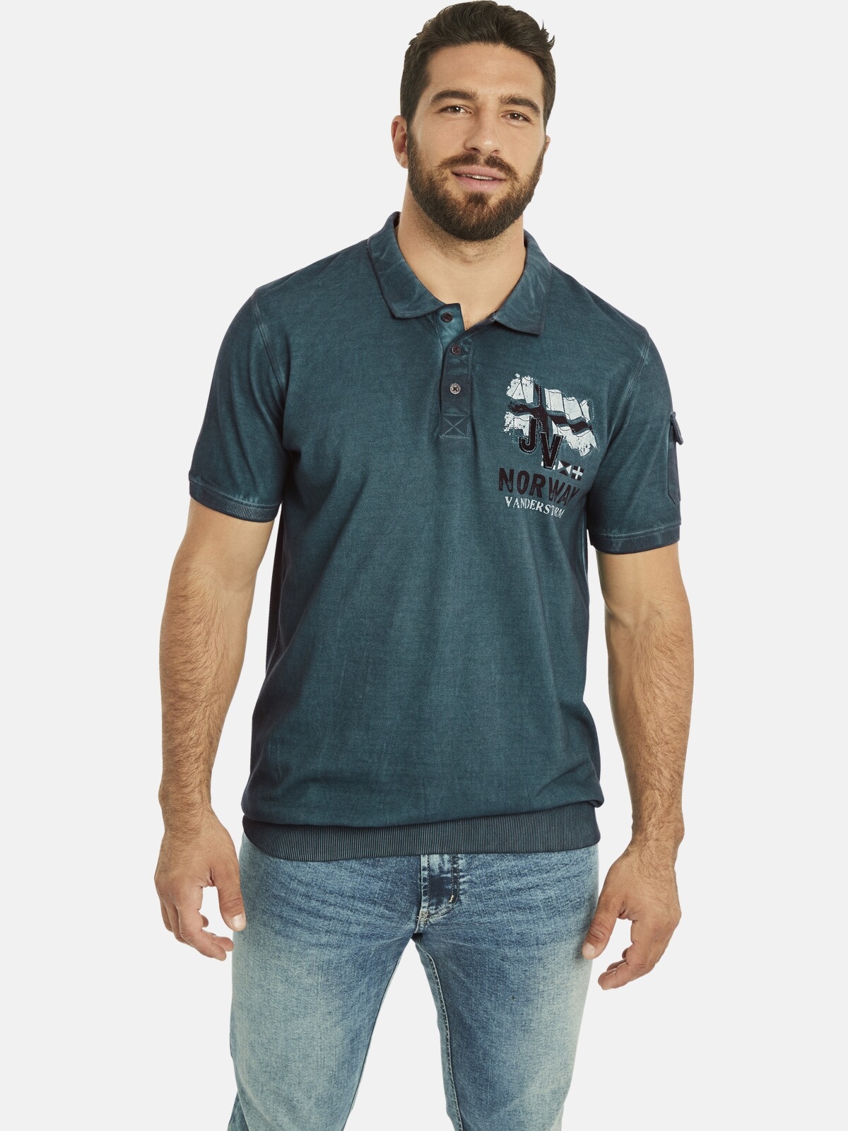 Poloshirt »Poloshirt ALSING«, (1 tlg.), mit stylischer Tasche am Ärmel