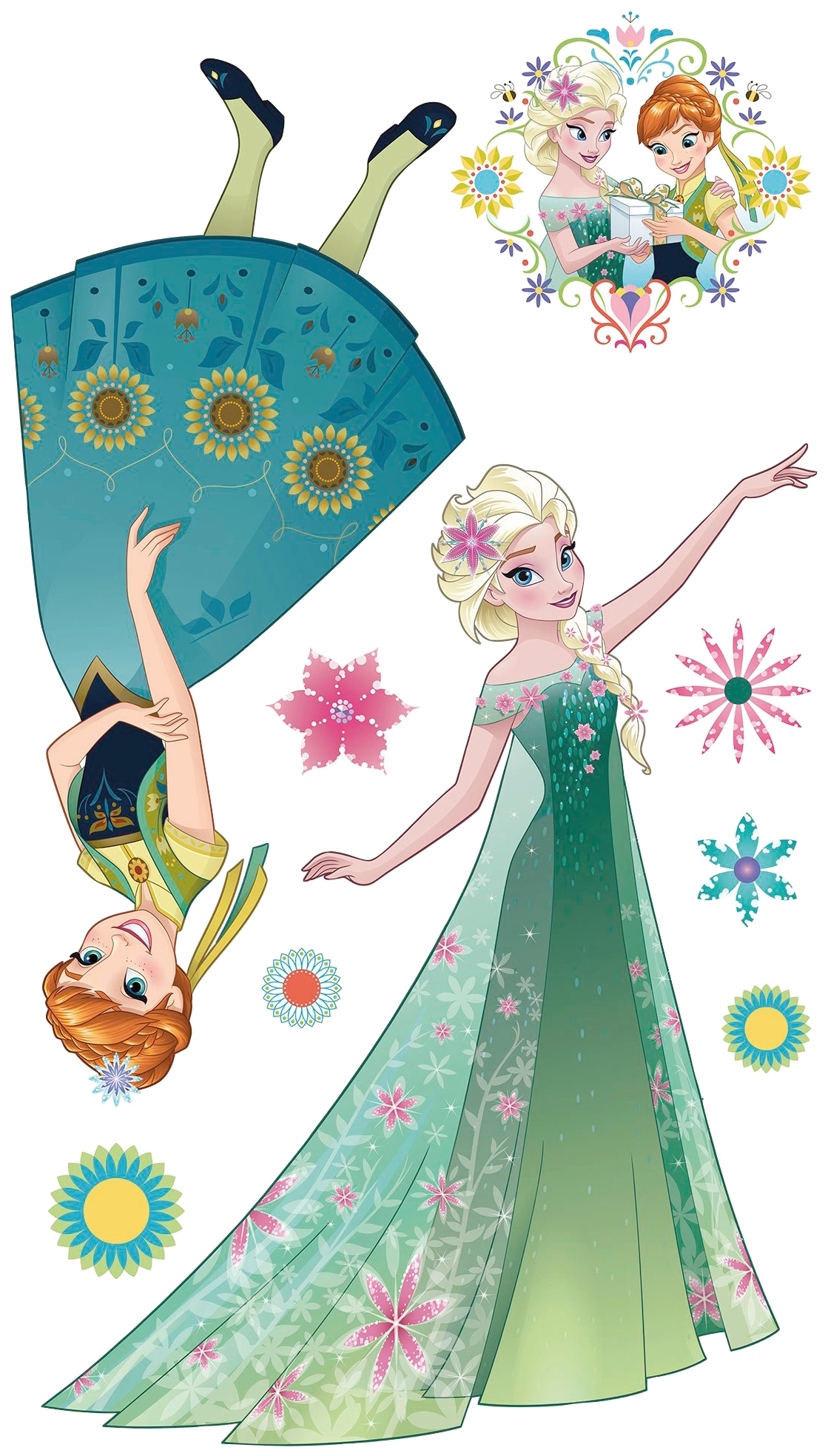 Komar Vliestapete "Selbstklebende Vlies - Frozen Springtime XXL - Größe 127 x 200 cm" bedruckt glatt Kinderzimmer