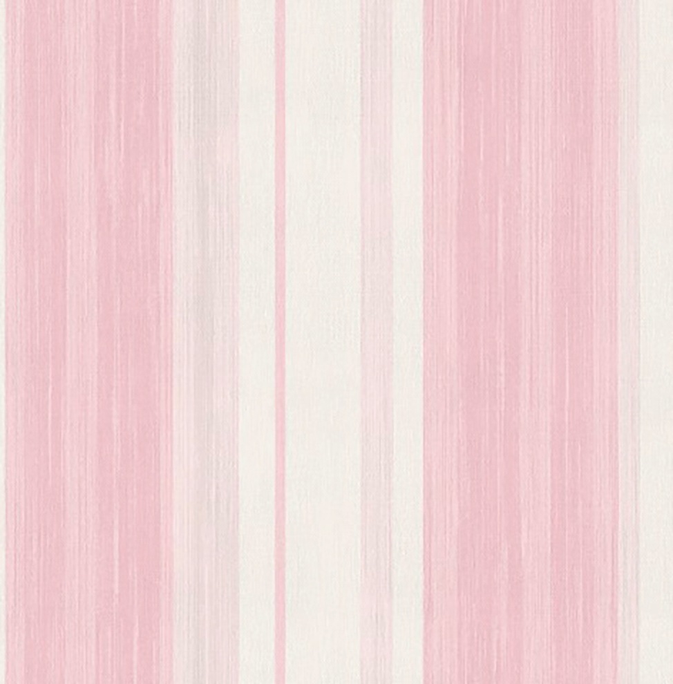 Vliestapete »Streifen«, Streifen, Rosa/Weiss - 10m x 53 cm
