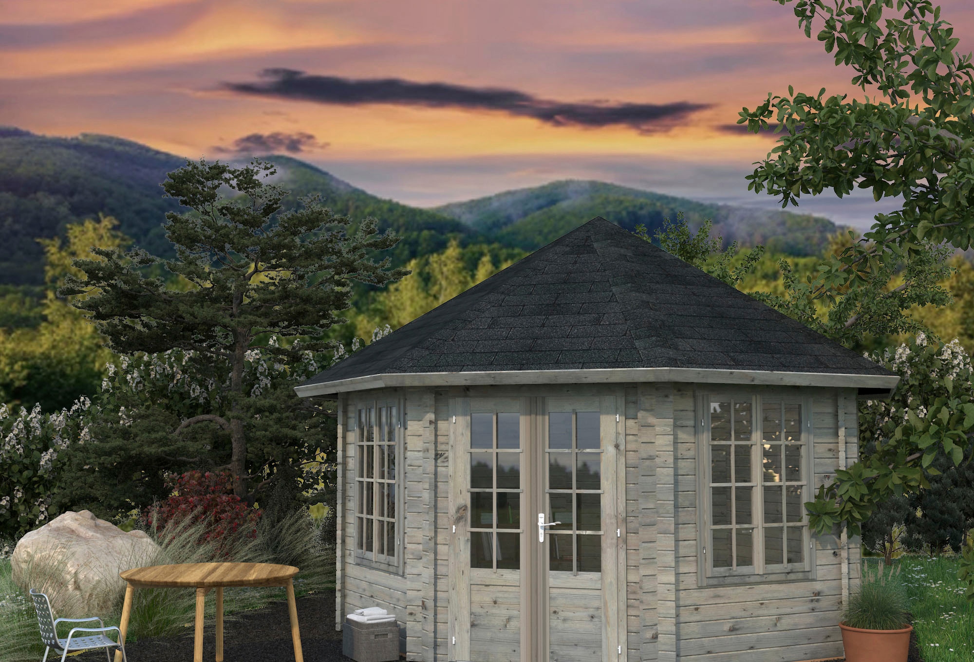 Palmako Gartenhaus »Pavillon Hanna«, grau