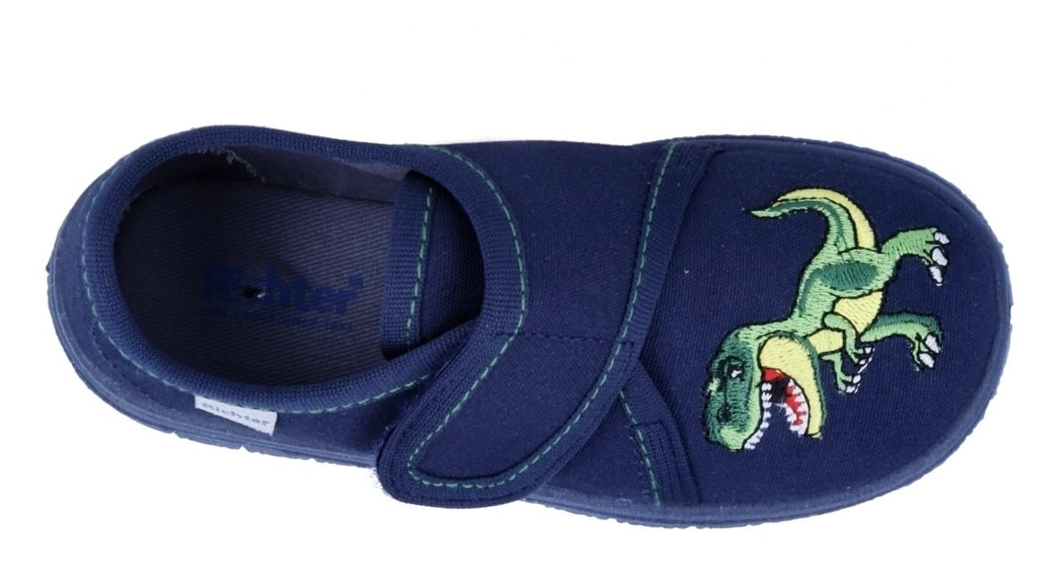 Richter Hausschuh »Mailo WMS: Mittel«, Dinoschuh mit Klettverschluss, Größenschablone zum Download
