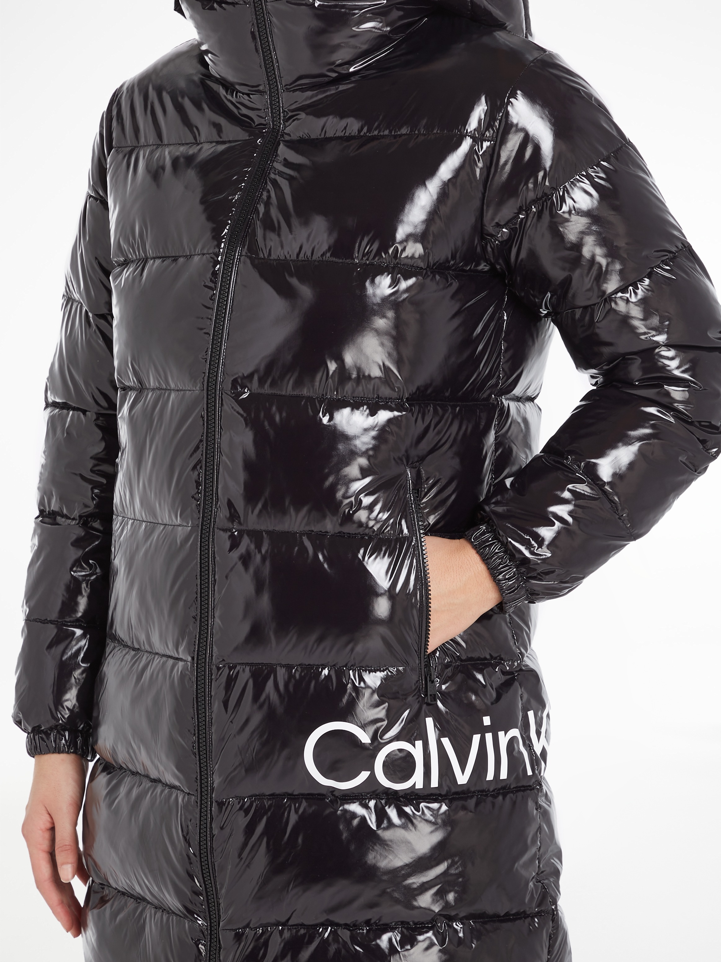 »SHINY Jeans LONG | Kapuze Calvin Outdoorjacke mit JACKET«, FITTED BAUR Klein