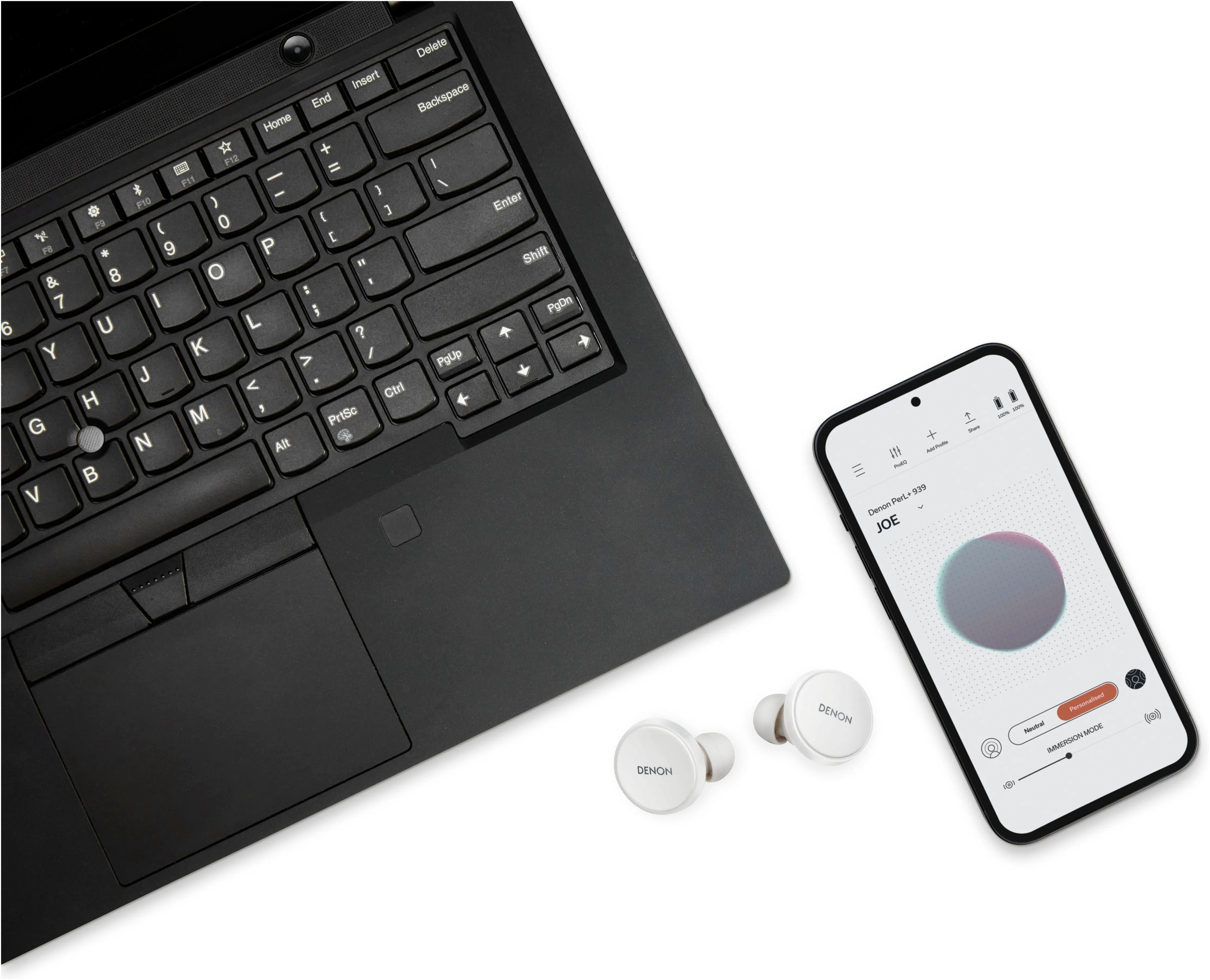Denon wireless In-Ear-Kopfhörer »PerL Pro«, aptX Bluetooth-Bluetooth, integrierte Steuerung für Anrufe und Musik-Active Noise Cancelling (ANC)-Transparenzmodus-Multi-Point-Verbindung-True Wireless