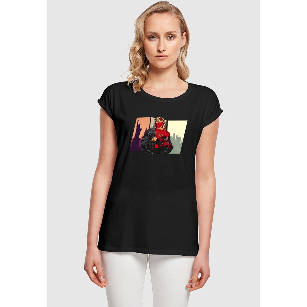 Merchcode T-Shirt »Merchcode Damen Laides Grand Red Girl Extended Shoulder Tee«, (1 tlg.)