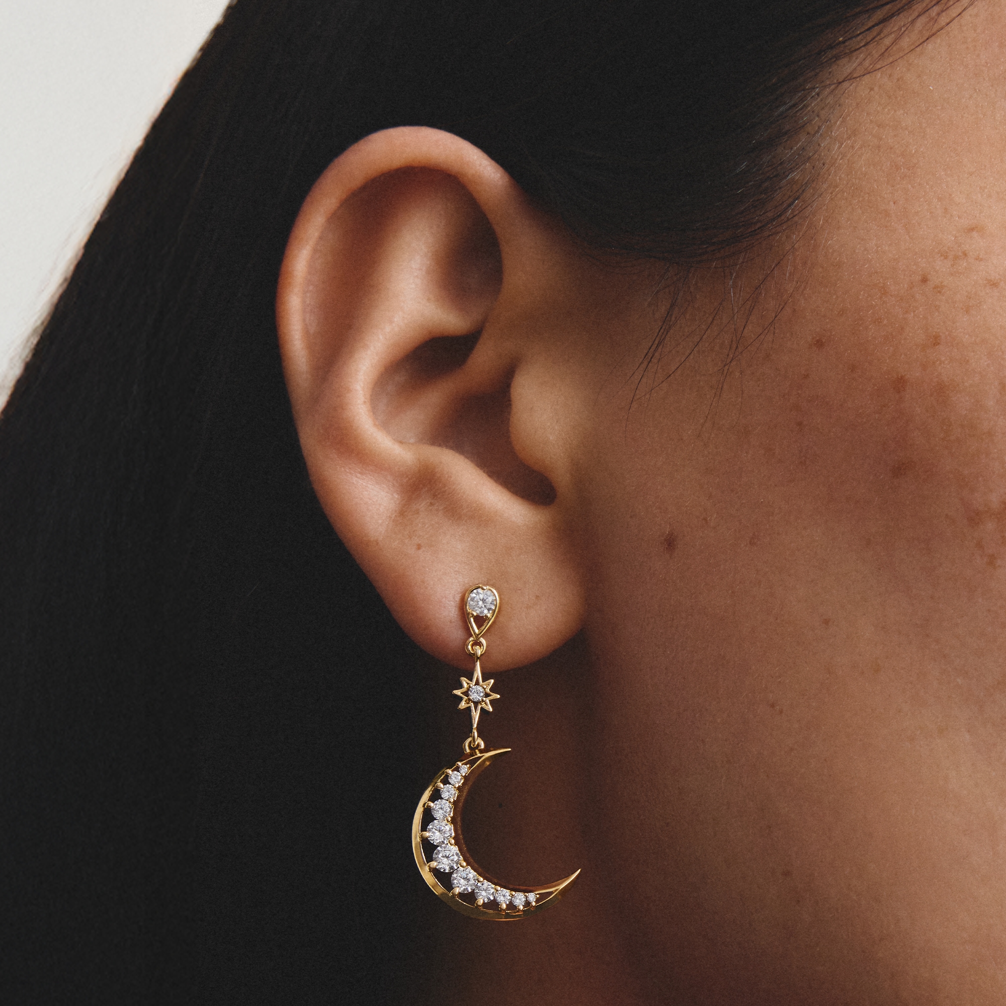 THOMAS SABO Paar Ohrhänger »Midnight Sky Ohrringe gelbgoldfarben« mit Zirkonia (synth.)