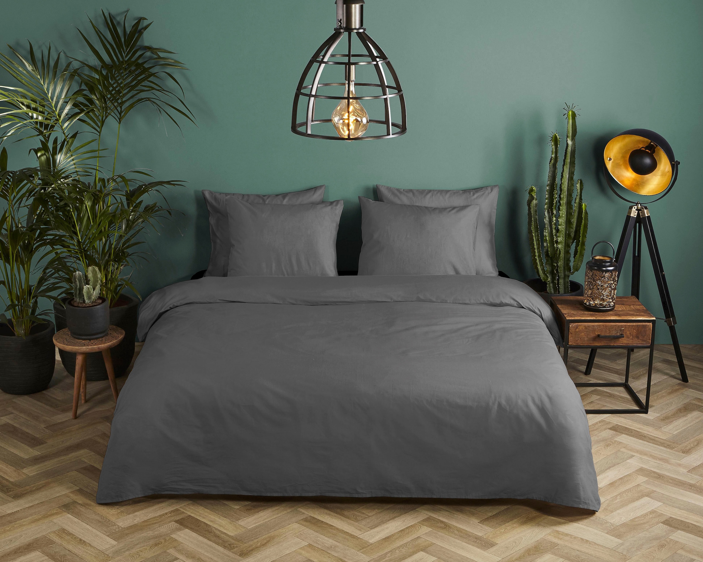 hip Bettwäsche »Hip Uni«, 100% Baumwolle, Mako-Satin, 135x200, Unifarben Weiß, Reißverschluss