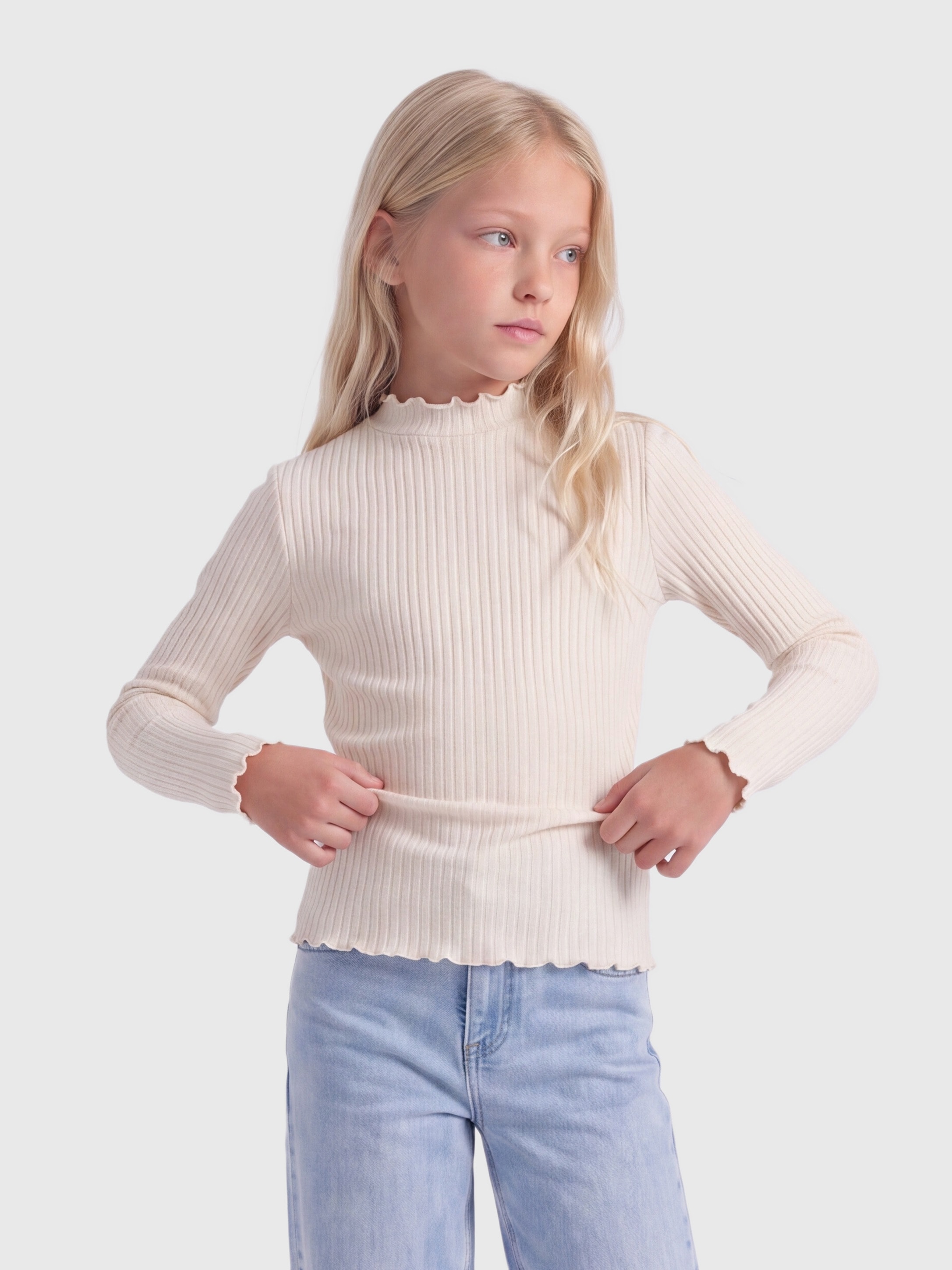 KIDS ONLY Langarmshirt "KOGFRANSISKA SCHOOL LS HI-NCK TOP JRS" Viskosemischung