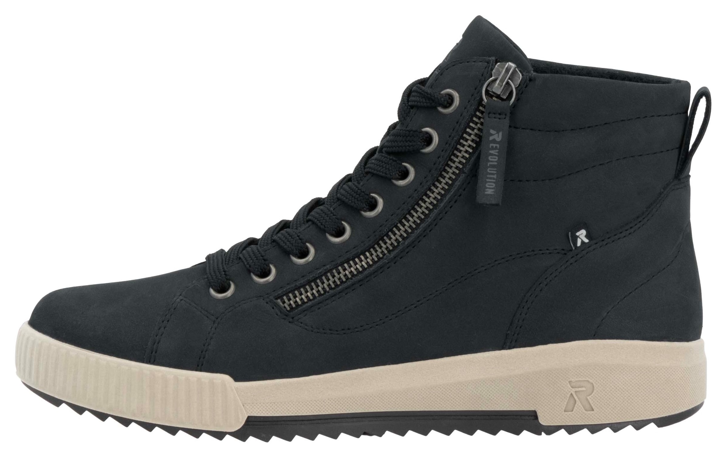 RIEKER Sport Schnürboots, Stiefelette, High Top Sneaker, Freizeitboots mit Reißverschluss
