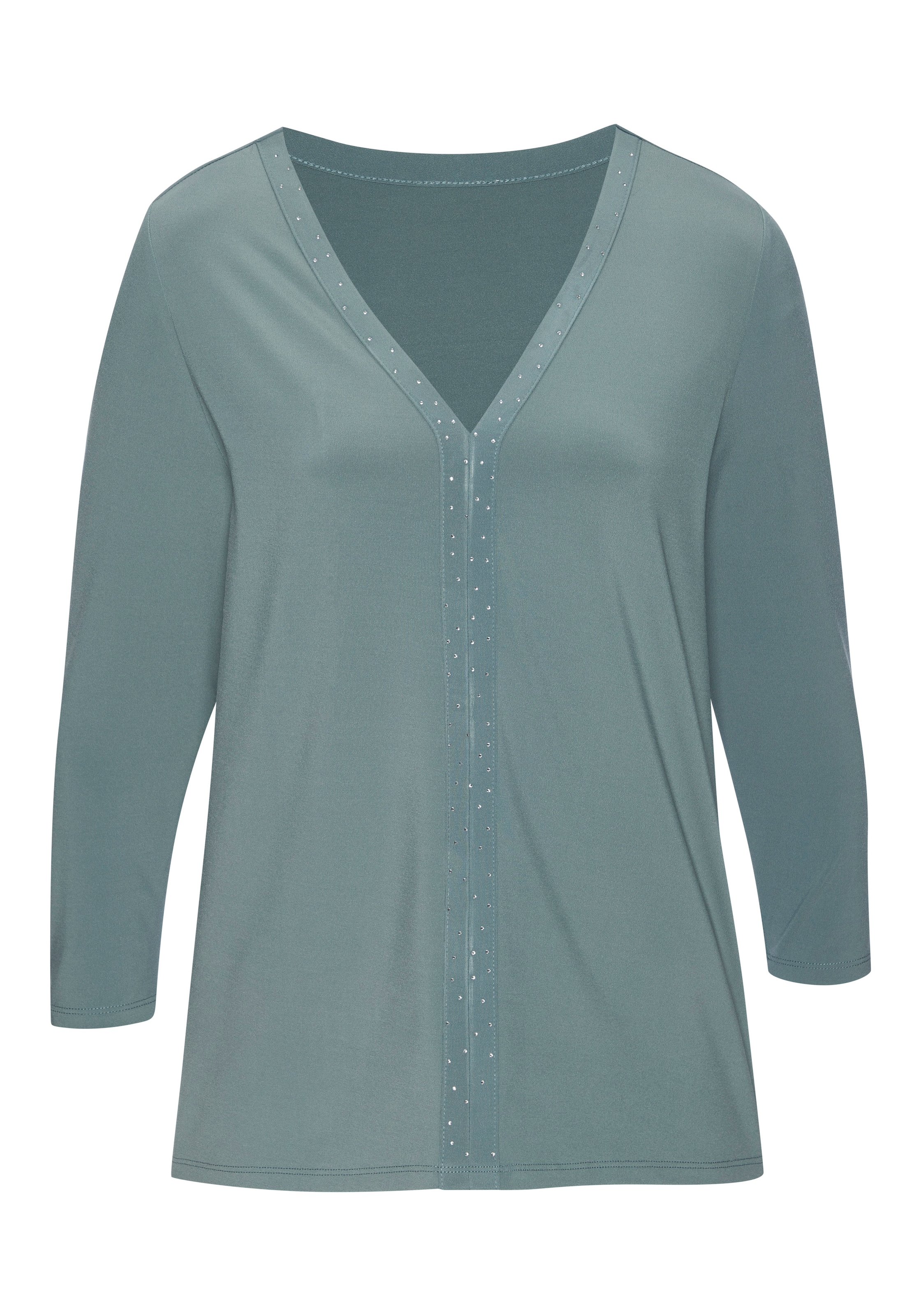 LASCANA 3/4-Arm-Shirt "mit modischen Glitzerdetails", aus bügelfreier Quali günstig online kaufen