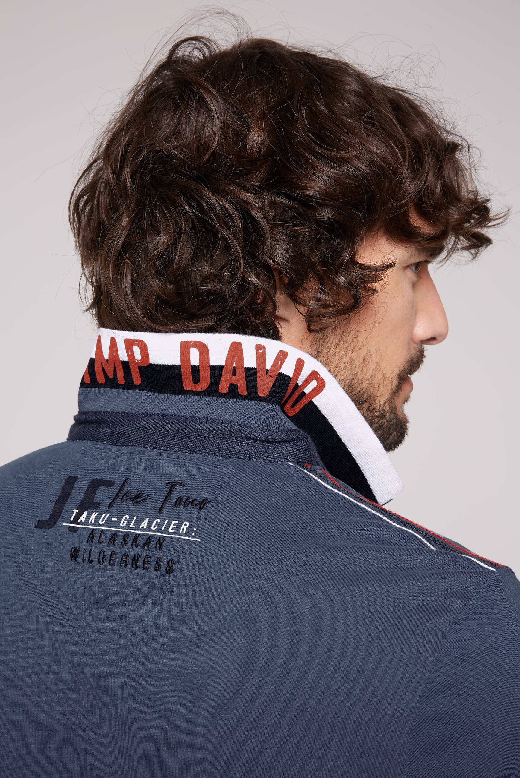 CAMP DAVID Langarm-Poloshirt, aus Baumwolle