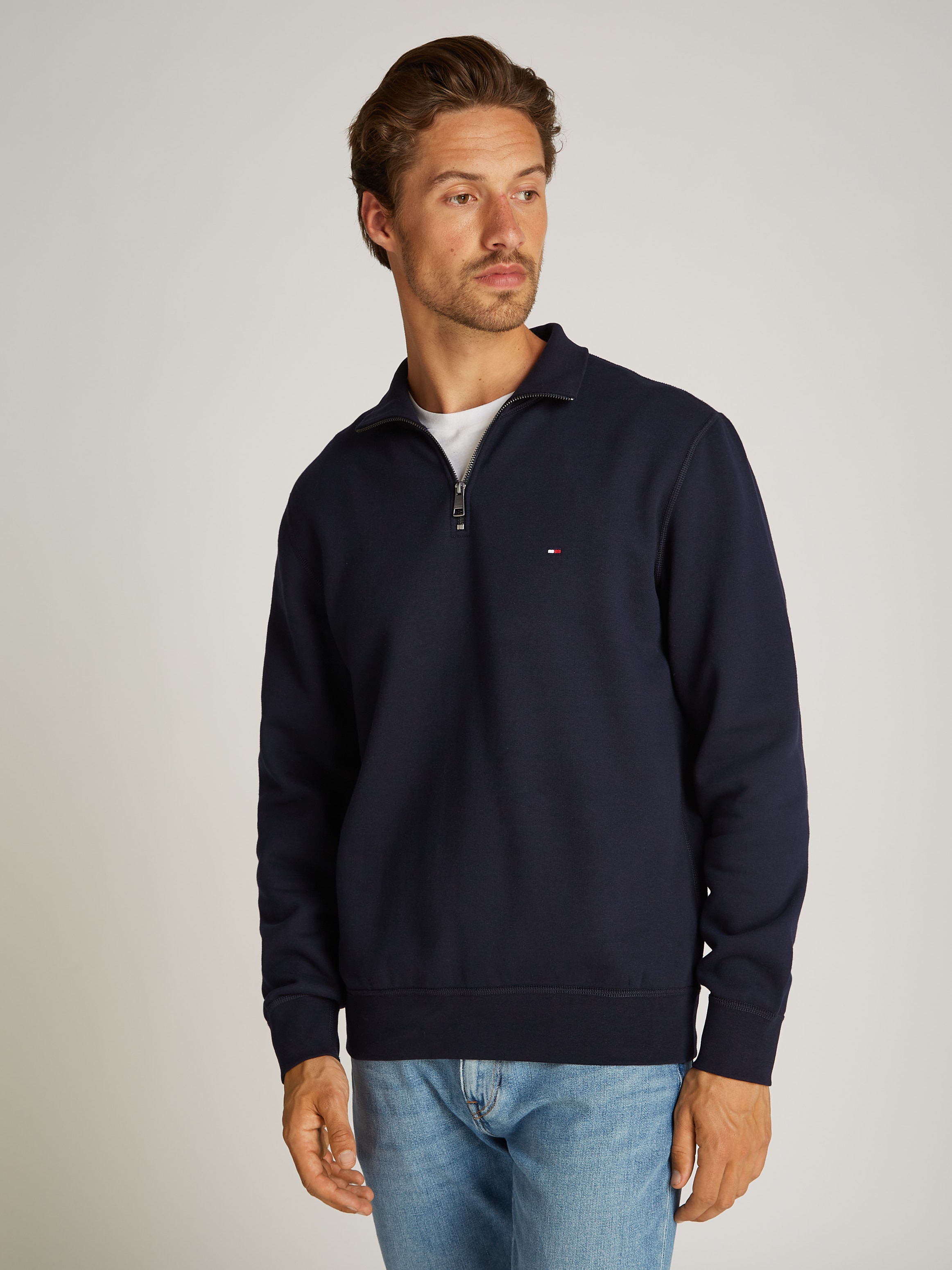 Tommy Hilfiger Sweatshirt "ESSENTIAL FLEECE 1/4 ZIP", mit Stehkragen günstig online kaufen