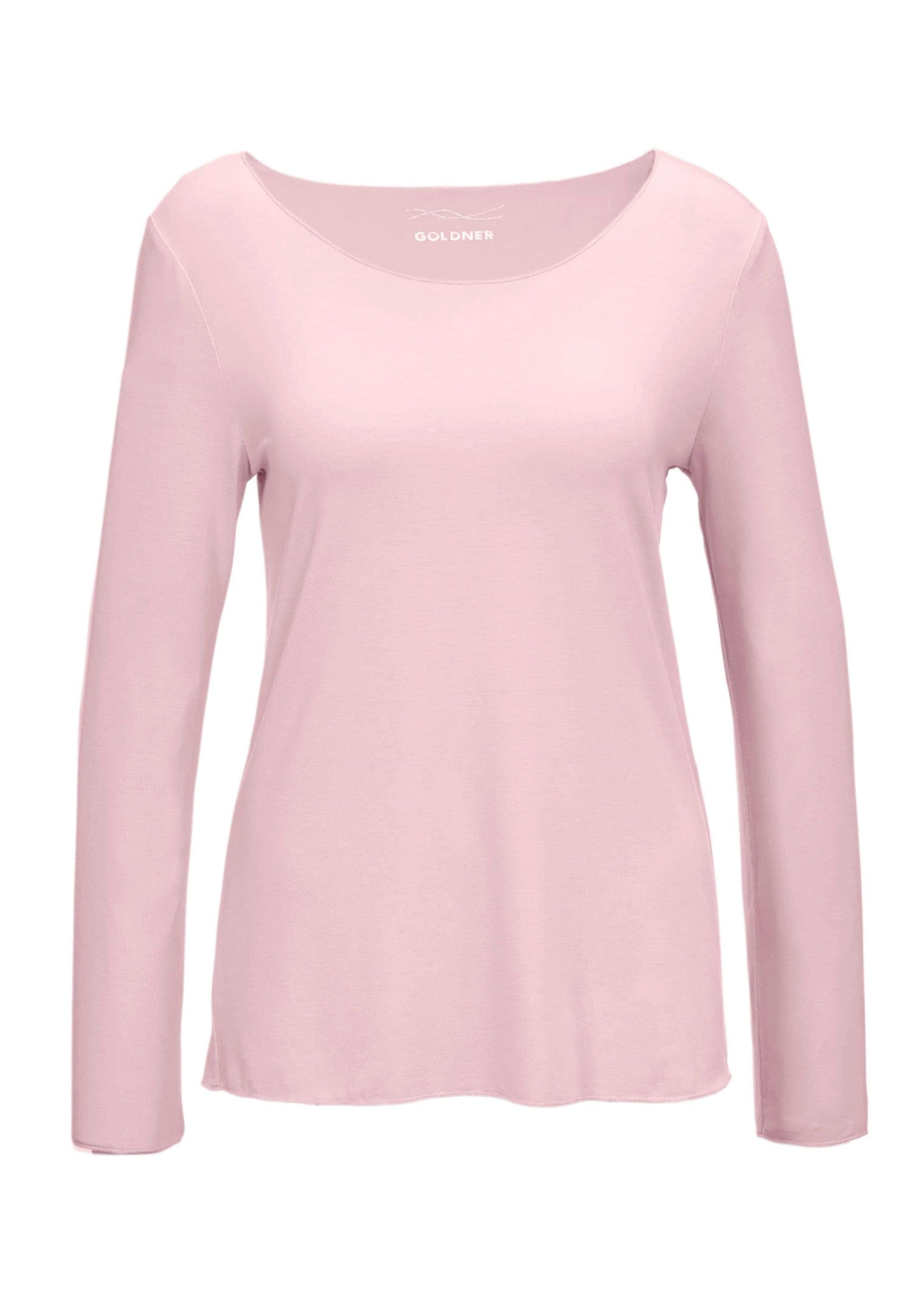 GOLDNER Longpullover "Kurzgröße Kombistarkes Langarmshirt mit tonaler Zierkante" Ohne