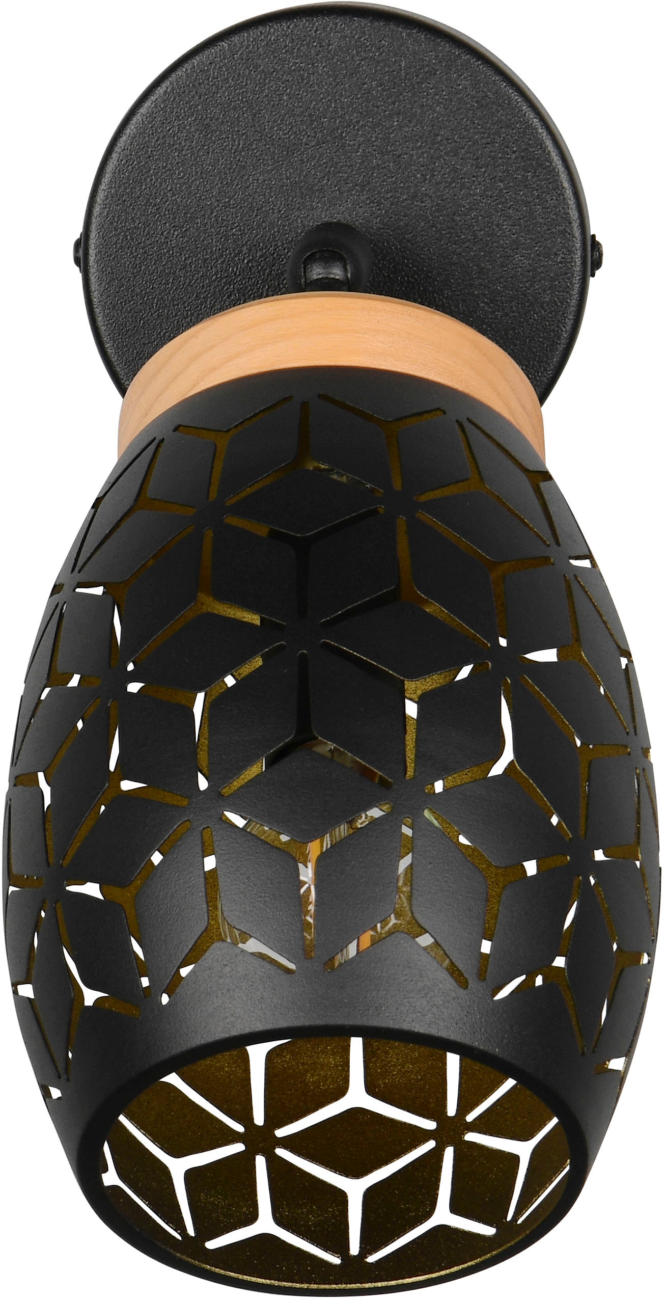 REALITY Leuchten Wandstrahler »BIDAR, Wandlampe mit verstellbarem Spot, exkl 1x E14 max 10W«, 1 flammig, Leuchtmittel E14 | Leuchtmittel wechselbar, Kippschalter ON/OFF, Metall-Lampenschirm Lasercut Optik Ø 12cm
