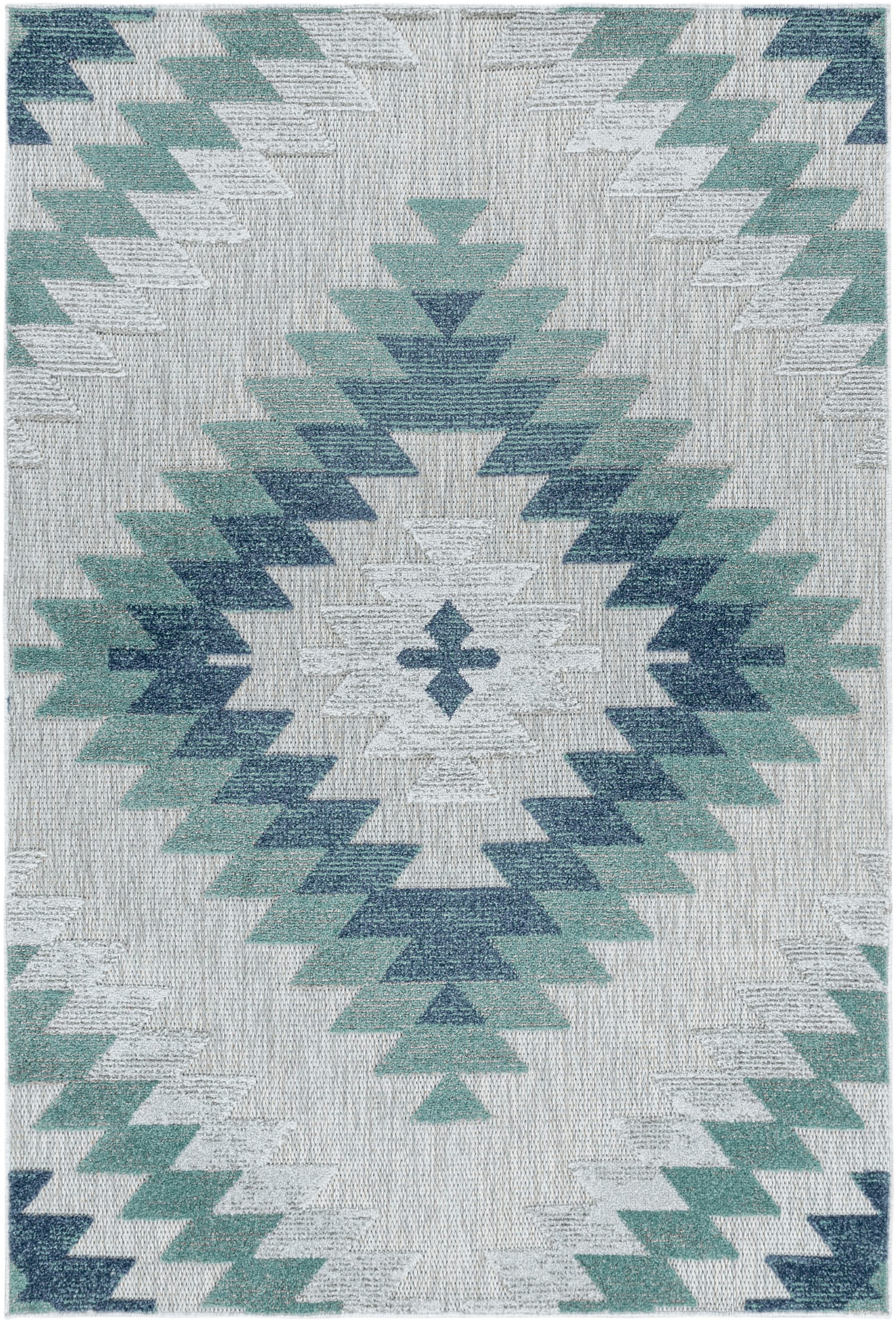Ayyildiz Teppiche Teppich »BAHAMA 5154«, rechteckig, 8 mm Höhe, Läufer, Flachflor mit Hoch-Tief-Struktur, In-und Outdoor geeignet
