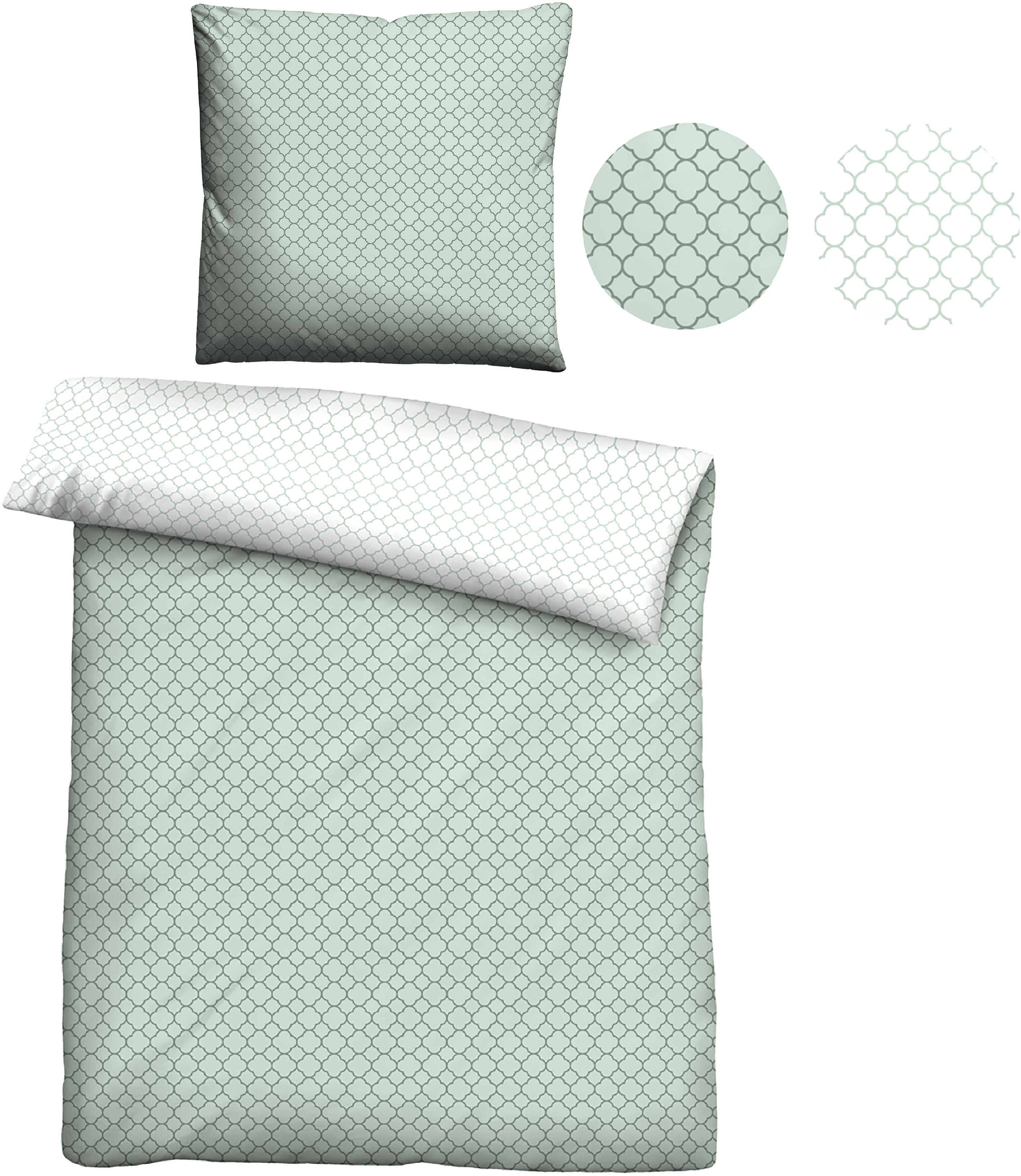 Thumbnail - Biberna Wendebettwäsche "Combinate in Gr. 135x200, 155x220 oder 200x200 cm" 2 Stk. tlg. Bettwäsche aus Baumwolle, zeitlo...