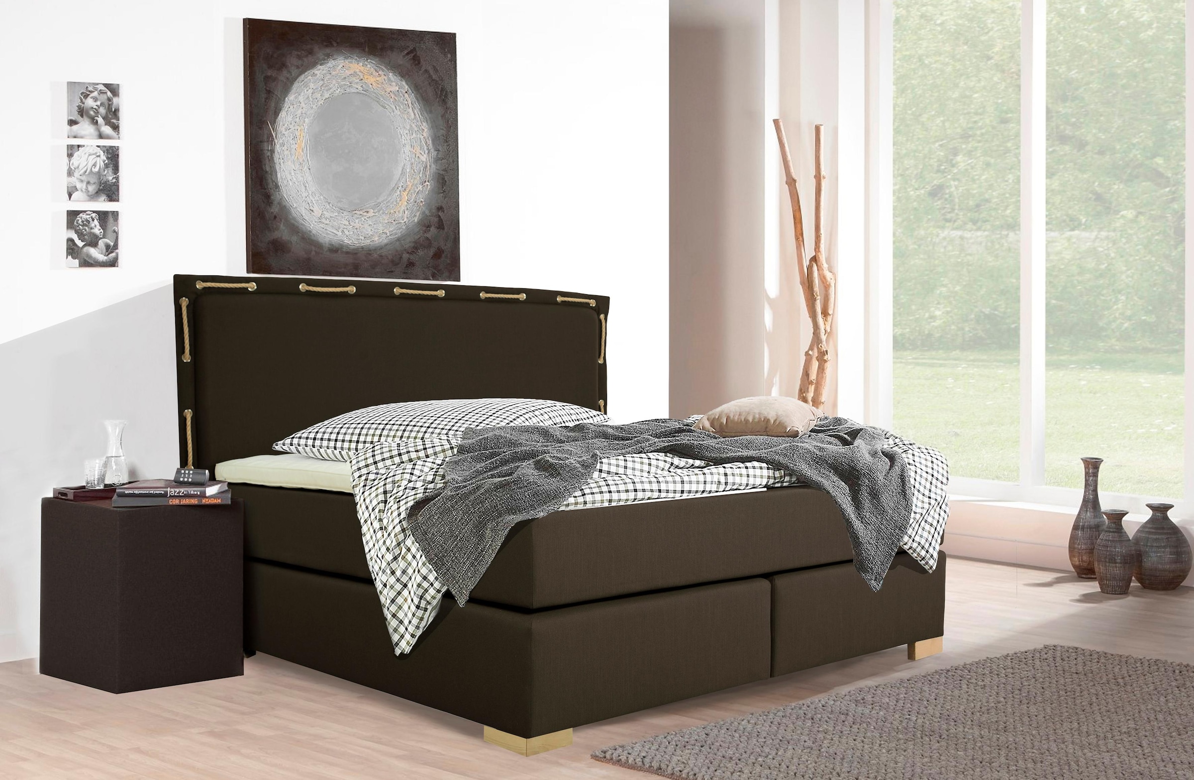 Home affaire Boxspringbett »»Marlou««, inkl. Topper, 3 Breiten, 3 Härtegrad-Ausführungen