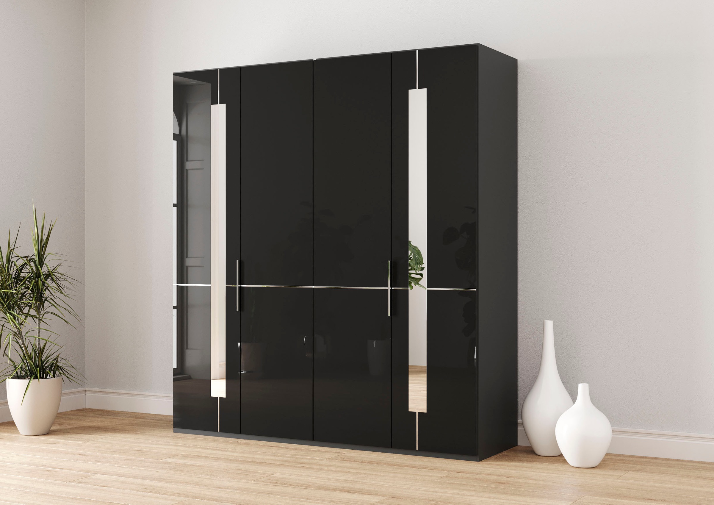 Musterring Kleiderschrank "Imola W" Einlegeböden und Kleiderstangen, mit Glastüren inklusive Zierspiegel