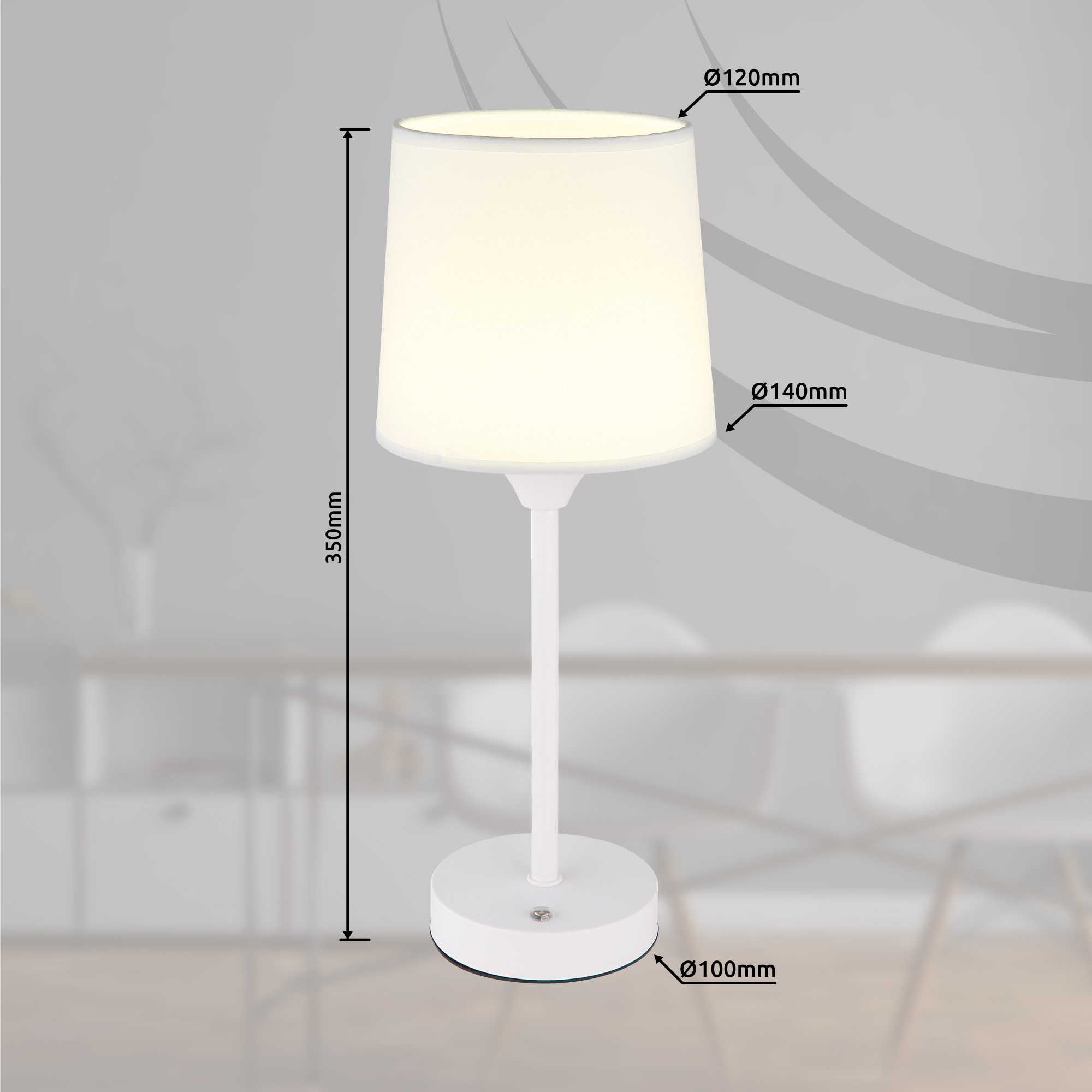 GLOBO LIGHTING LED Tischleuchte »LUNKI«, Leuchtmittel LED-Modul | LED fest integriert, Tischlampe/weiß/Wohnzimmer/Flur/Schlafzimmer/Touch Ein/Aus
