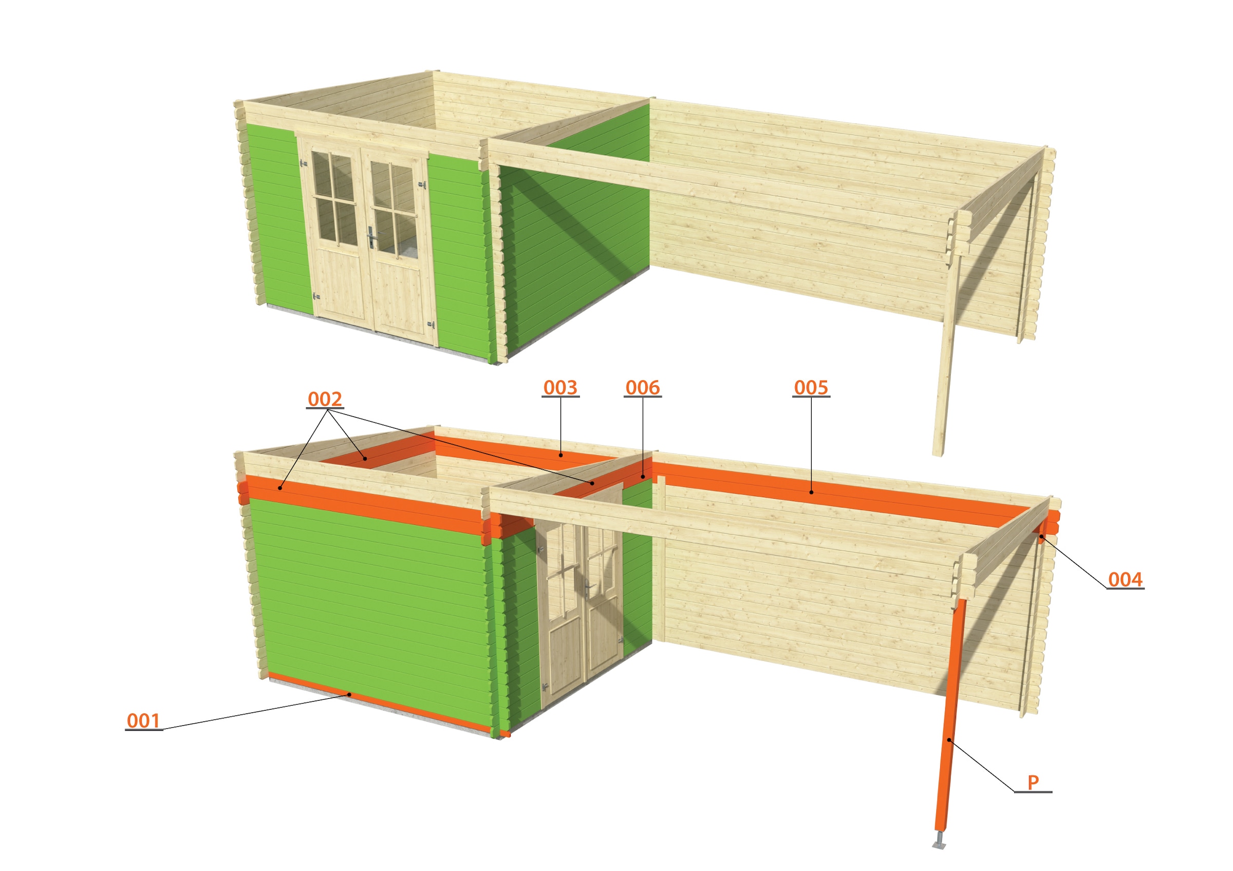 Nordic Holz Montagezubehör »ST LOUIS Bausatz«, Bausatz zum verlegen der Tür
