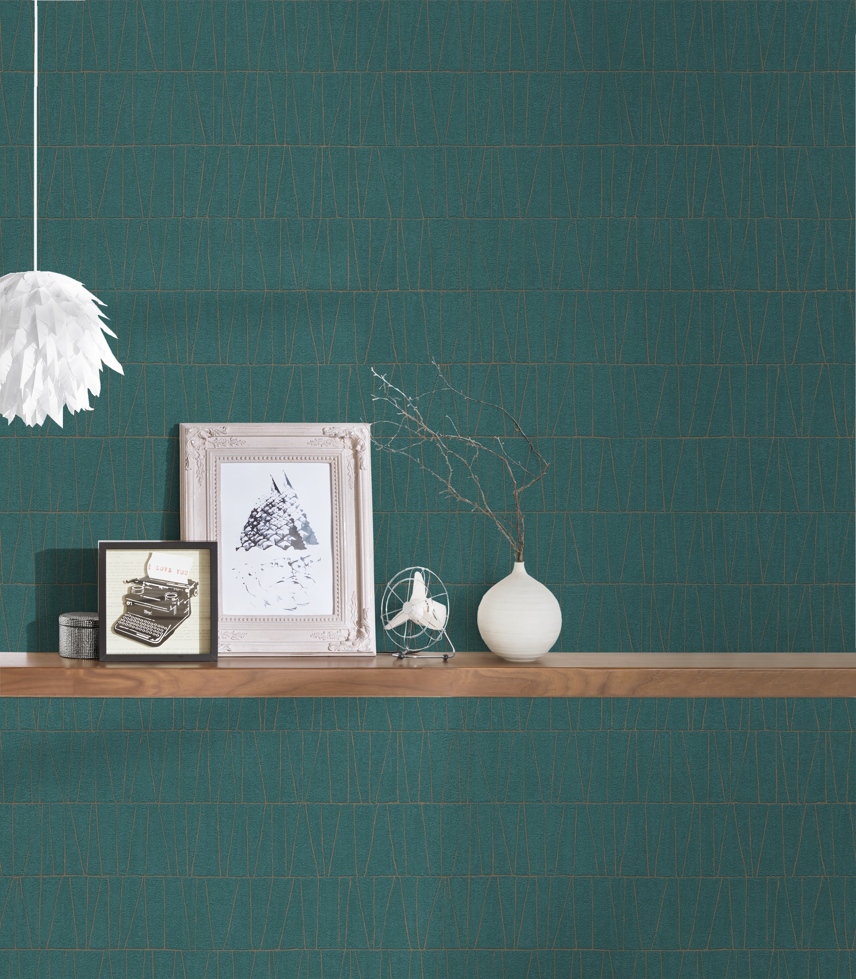 A.S. Création Vliestapete »Jade 2 Grafik-Tapete Mustertapete Metallic-Effekt Dreiecke«, glänzend, Vliestapete geometrisch für Schlafzimmer Küche Wohnzimmer Grafik Flur