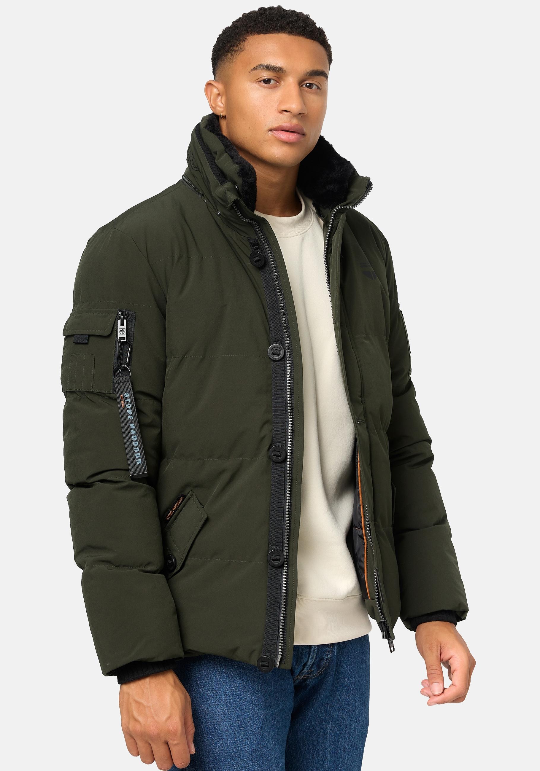 Stone Harbour Winterjacke »Halvaar«, mit Kapuze, stylischer Winterparka mit abnehmbarer Kapuze