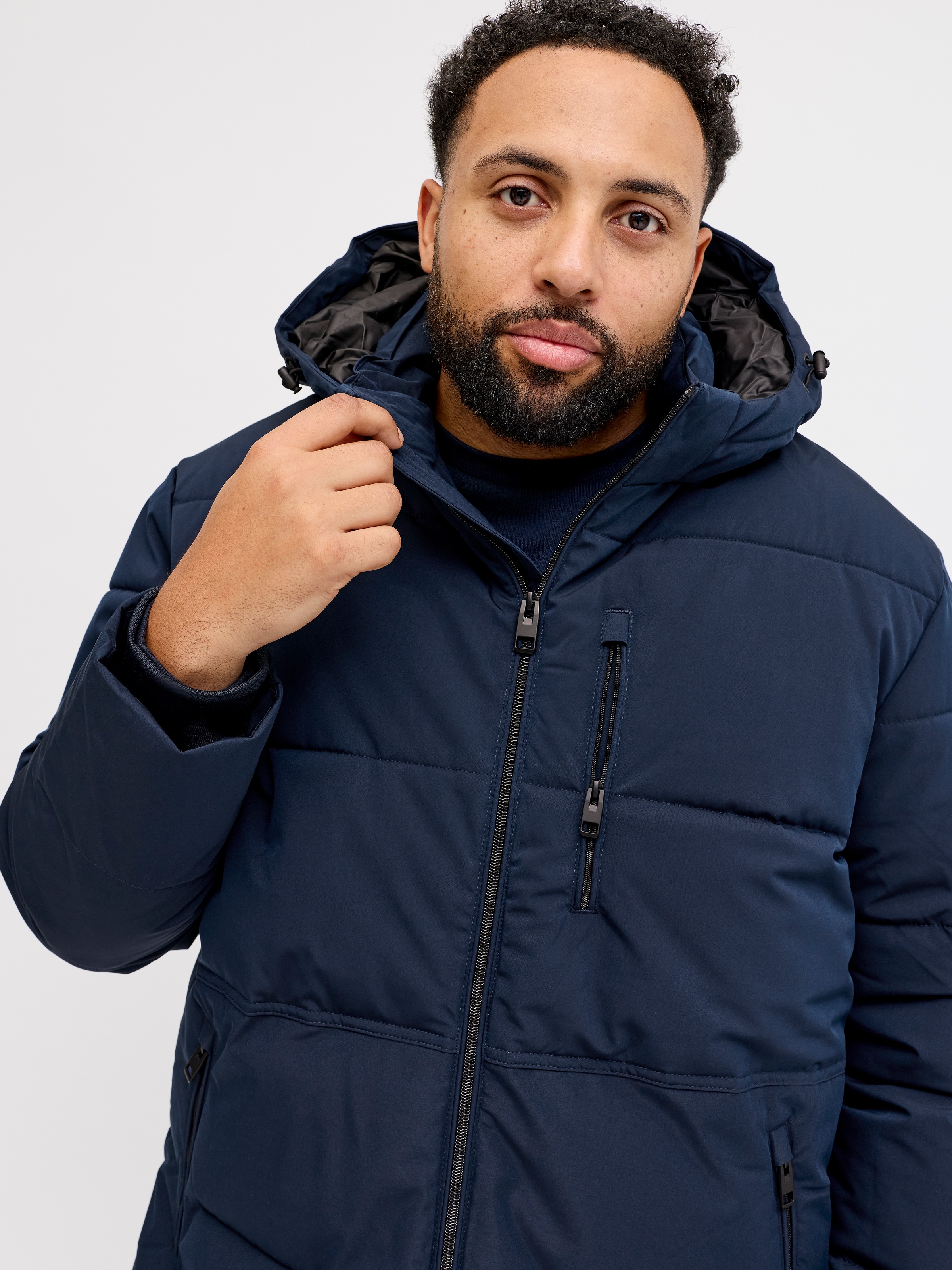 Jack & Jones PlusSize Steppjacke "JJEOWEN PUFFER SN PLS" mit Kapuze günstig online kaufen