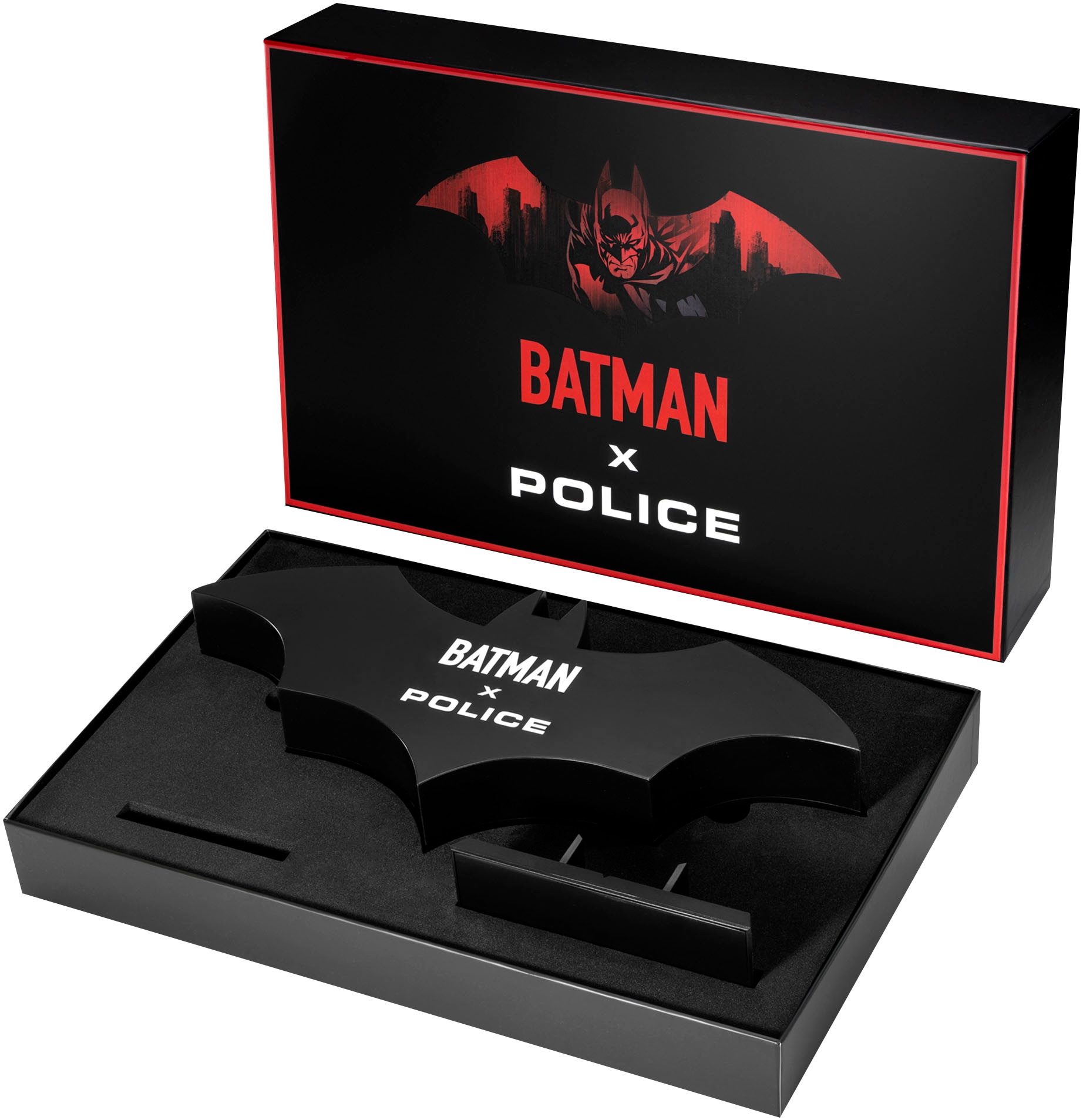 Police Quarzuhr »BATMAN DARK SIDE«, Armbanduhr, Herrenuhr, Silikonarmband, analog, Datum