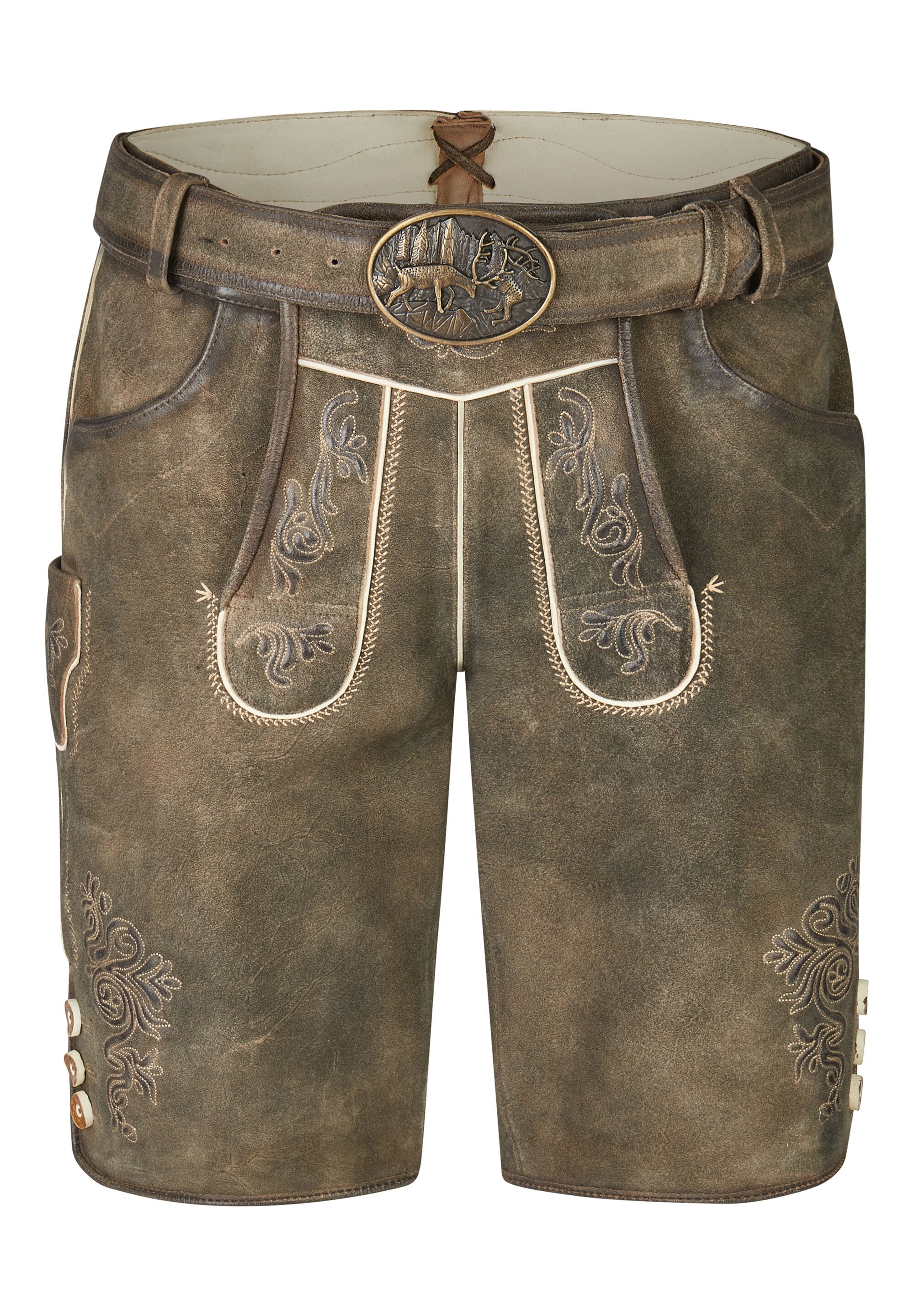 SPIETH & WENSKY Herren Lederhose "TG-Kaisheim", braun, Gr. 52, uni, Obermaterial: 100% Lammleder LEL., Hosen, mit passendem Gürtel