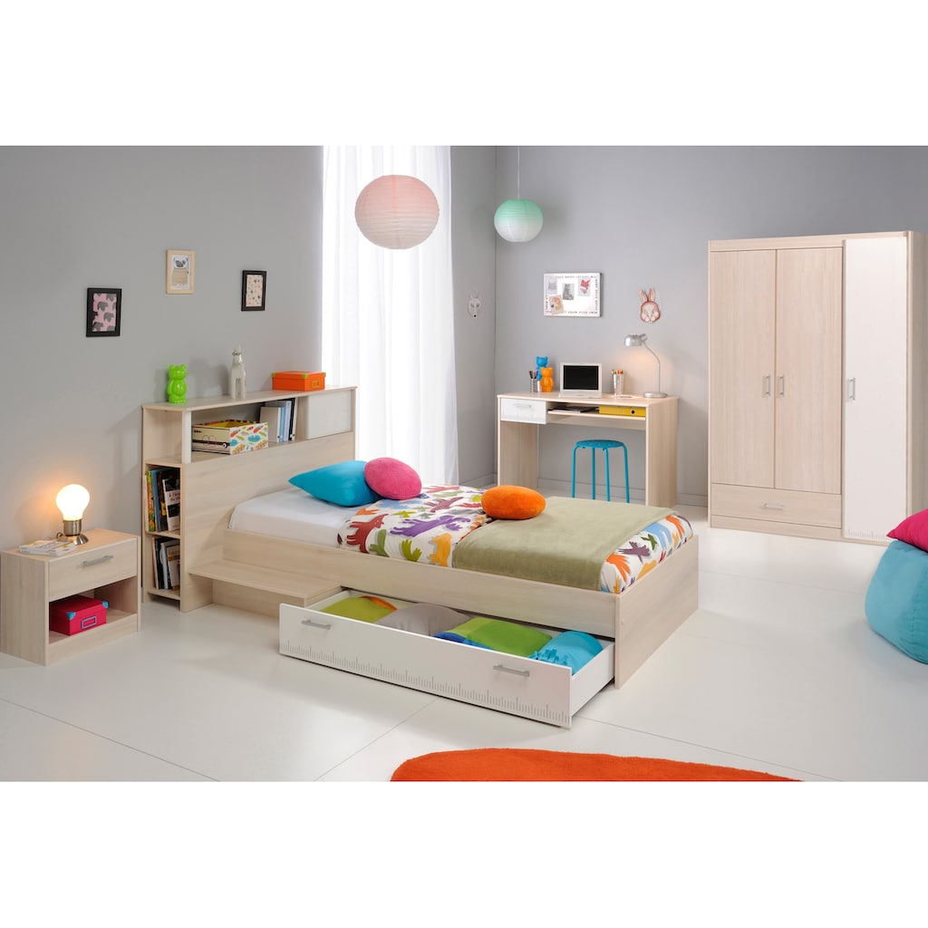 Parisot Jugendzimmer-Set »Charly«, (Set, 6 St., Schrank, Bett, Regal, Nachttisch, Schreibtisch)