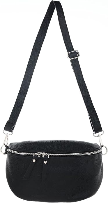 Zwillingsherz Umhängetasche »XXL Crossbody Bag Leder«, Große Umhängetasche mit Reißverschluss