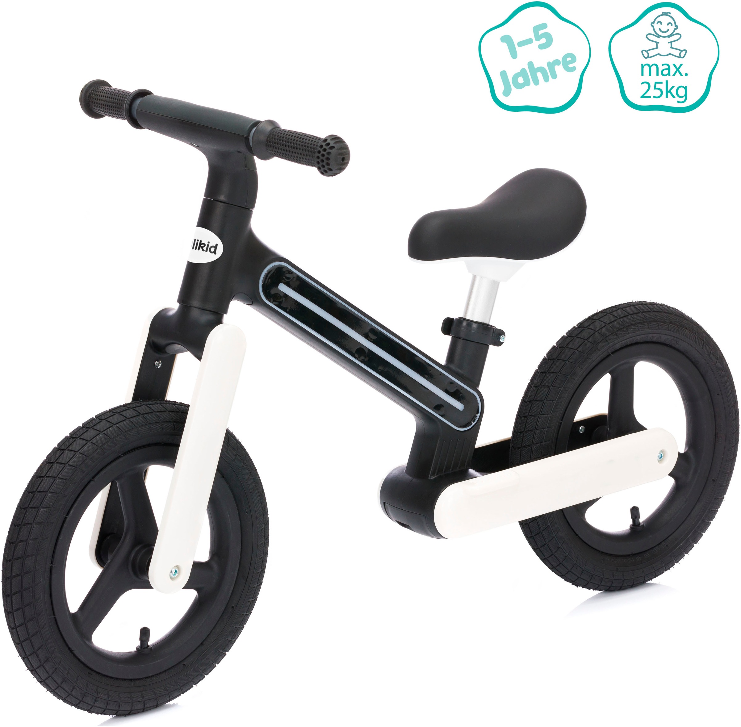 Fillikid Laufrad »Balance Bike Flash schwarz«, mit Luftreifen