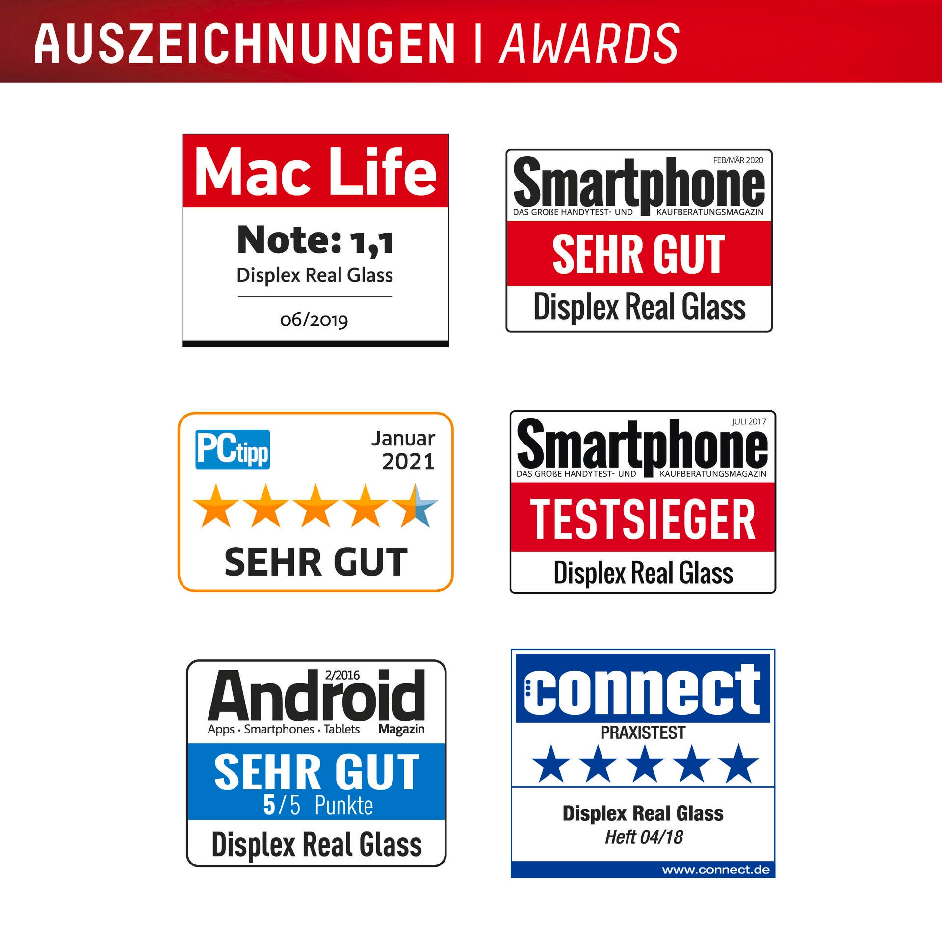 Displex Displayschutzglas »Real Glass Screen Protector«, für Apple iPhone Air, Displayschutzfolie, Schutzfolie, Bildschirmschutz, kratz- & stoßfest